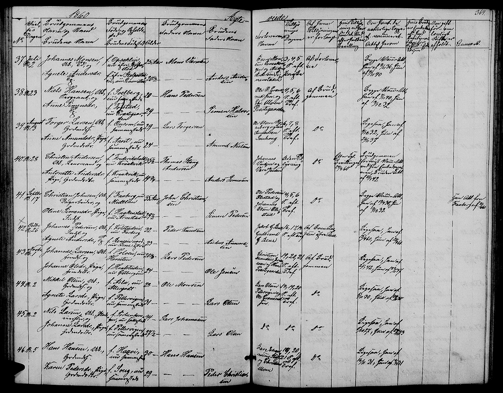 Ringsaker prestekontor, SAH/PREST-014/L/La/L0006: Parish register (copy) no. 6, 1851-1860, p. 364