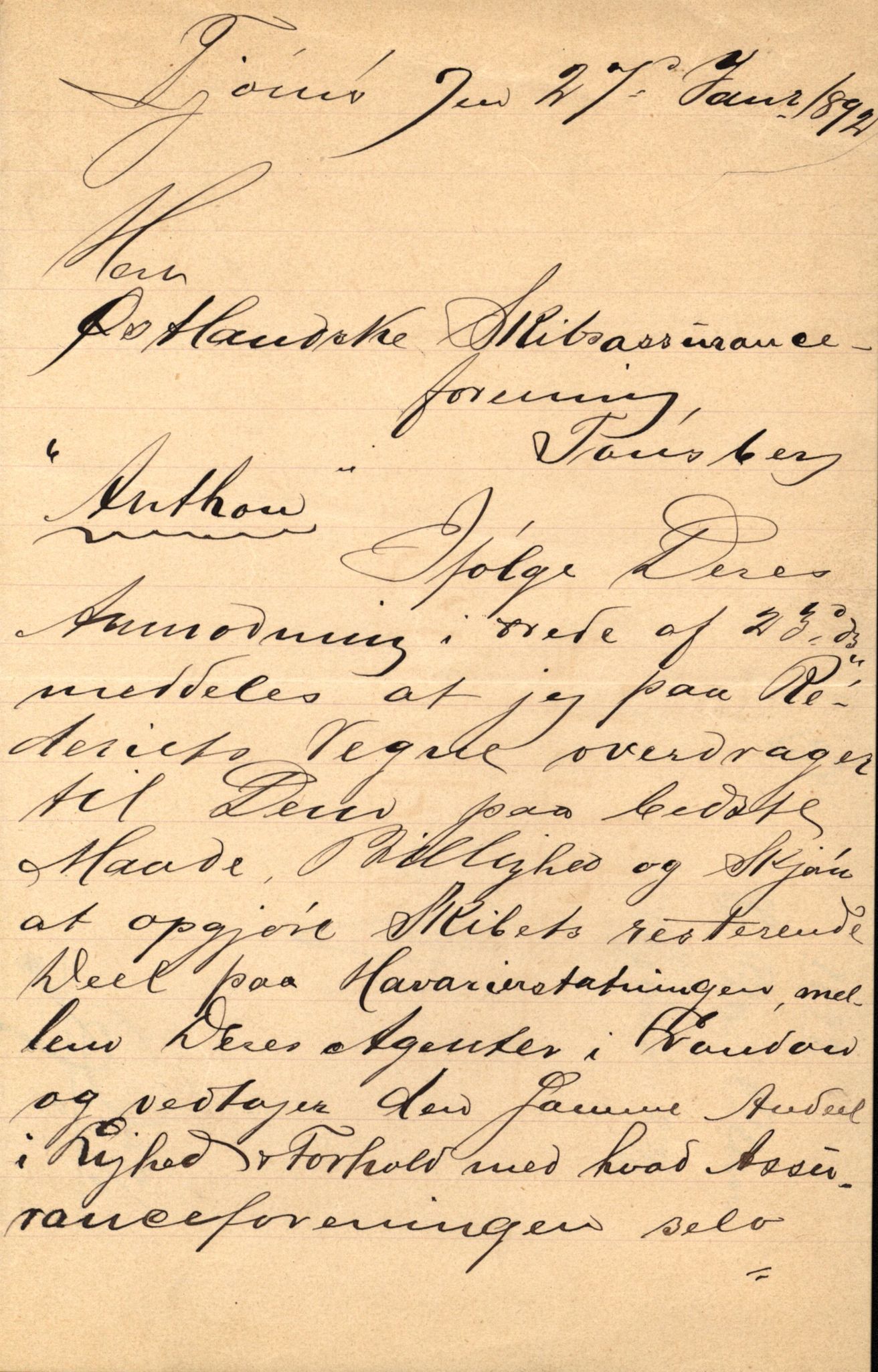 Pa 63 - Østlandske skibsassuranceforening, VEMU/A-1079/G/Ga/L0020/0003: Havaridokumenter / Anton, Diamant, Templar, Finn, Eliezer, Arctic, 1887, p. 87