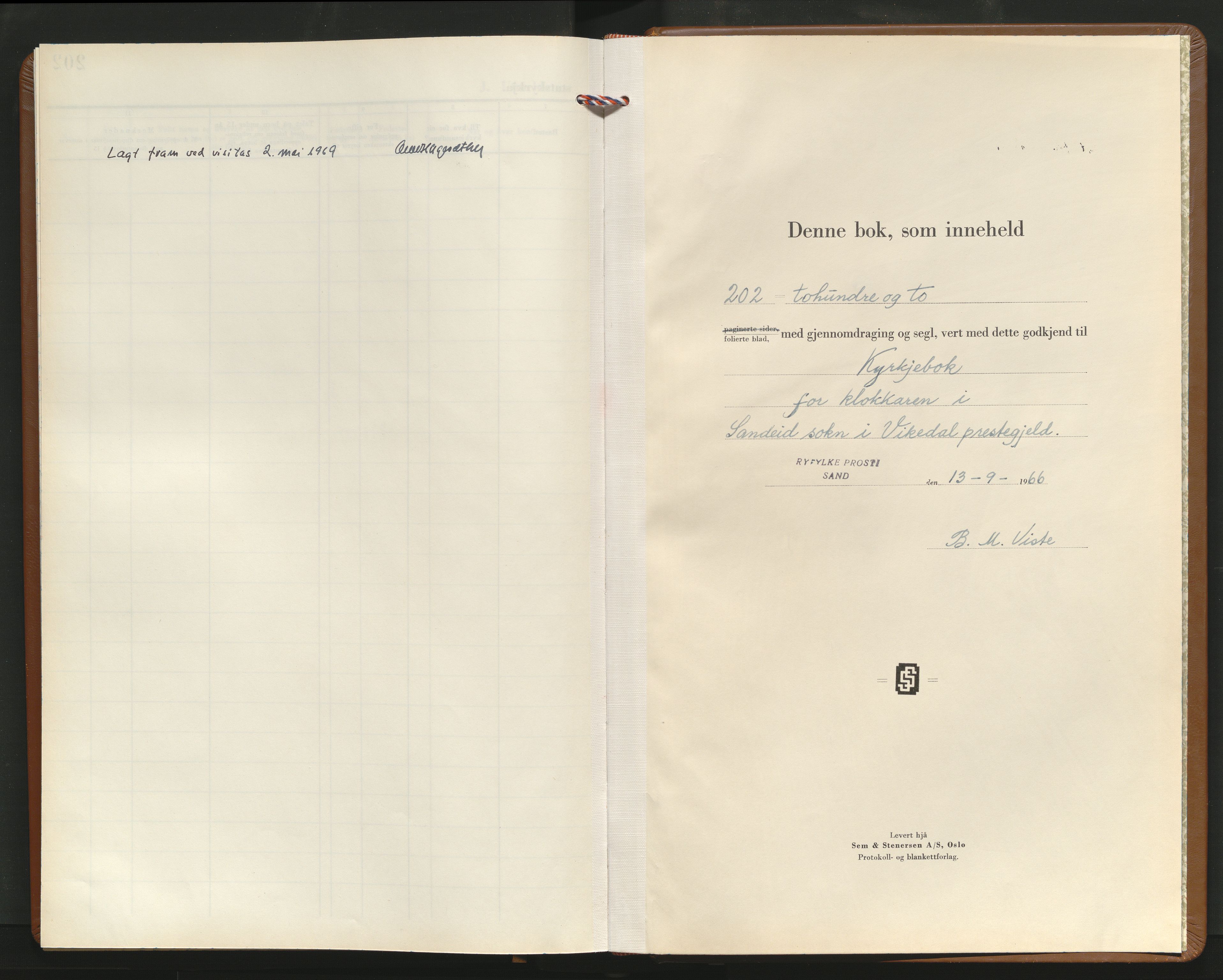 Vikedal sokneprestkontor, AV/SAST-A-101840/03/C/L0001: Parish register (copy) no. B 11, 1966-1974