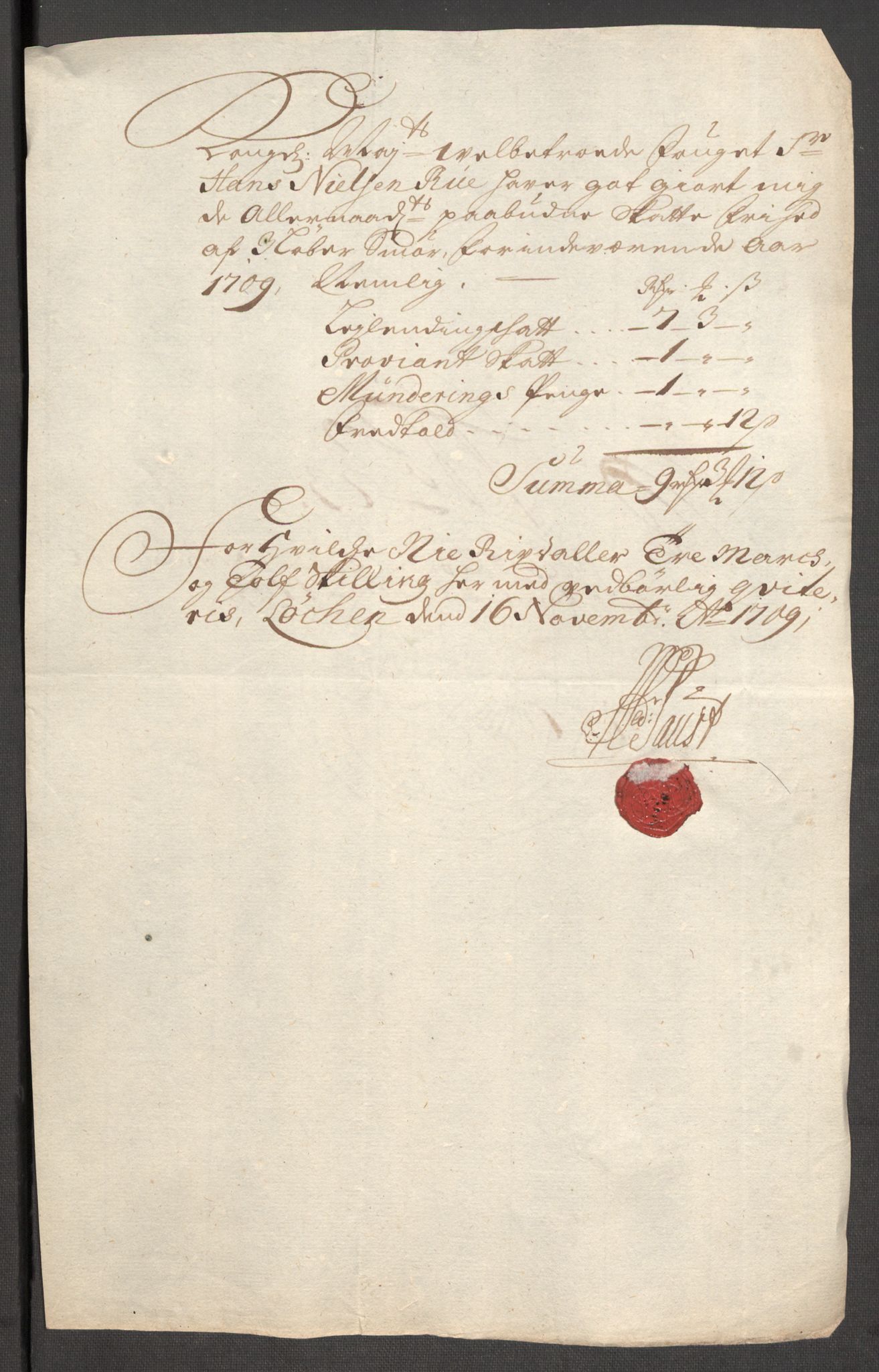 Rentekammeret inntil 1814, Reviderte regnskaper, Fogderegnskap, AV/RA-EA-4092/R53/L3432: Fogderegnskap Sunn- og Nordfjord, 1709, p. 185