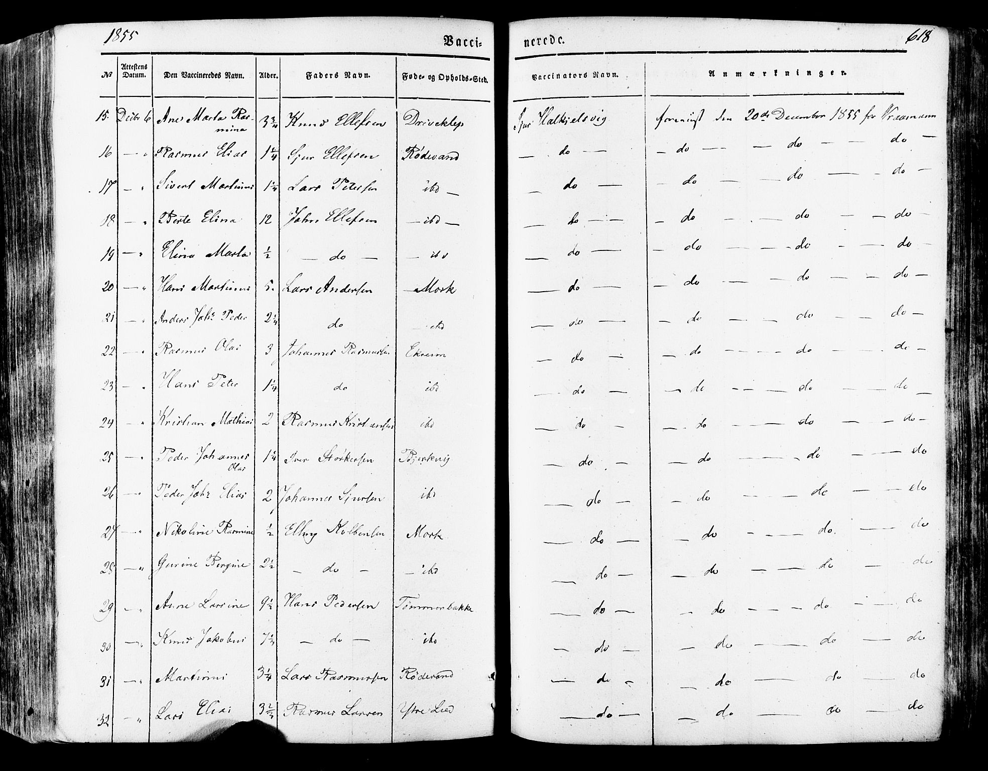 Ministerialprotokoller, klokkerbøker og fødselsregistre - Møre og Romsdal, SAT/A-1454/511/L0140: Parish register (official) no. 511A07, 1851-1878, p. 618