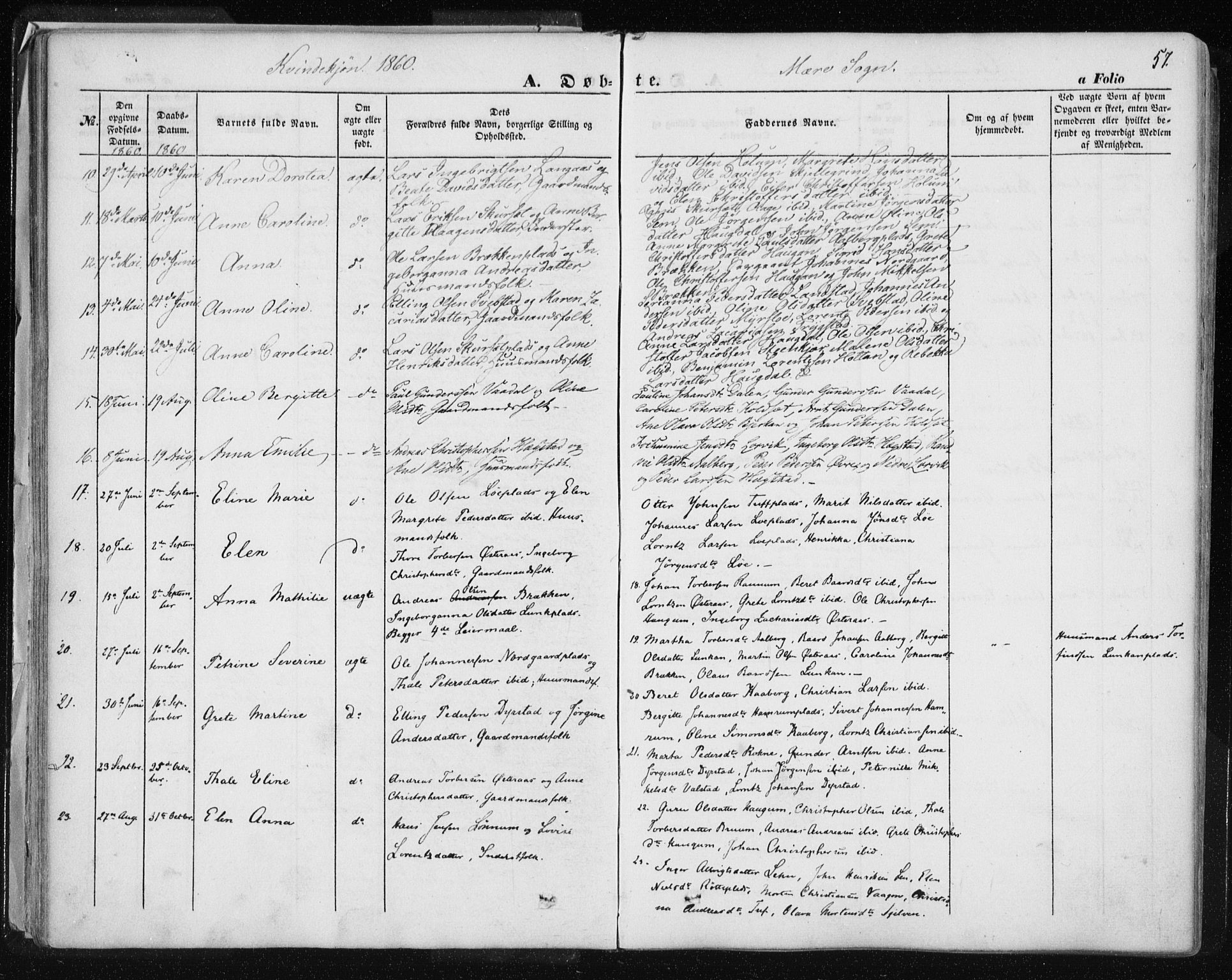 Ministerialprotokoller, klokkerbøker og fødselsregistre - Nord-Trøndelag, SAT/A-1458/735/L0342: Parish register (official) no. 735A07 /1, 1849-1862, p. 57