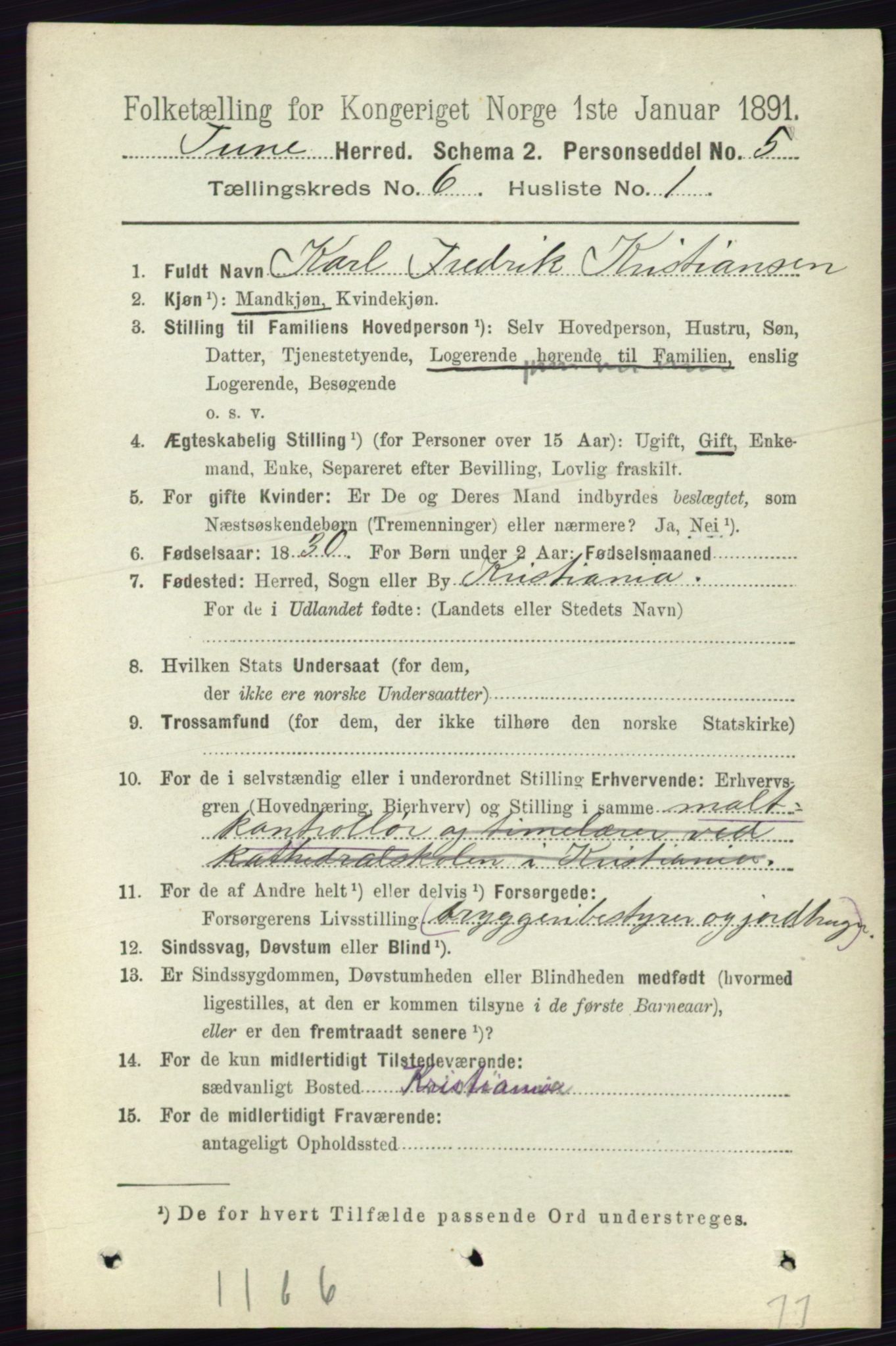 RA, 1891 census for 0130 Tune, 1891, p. 4100