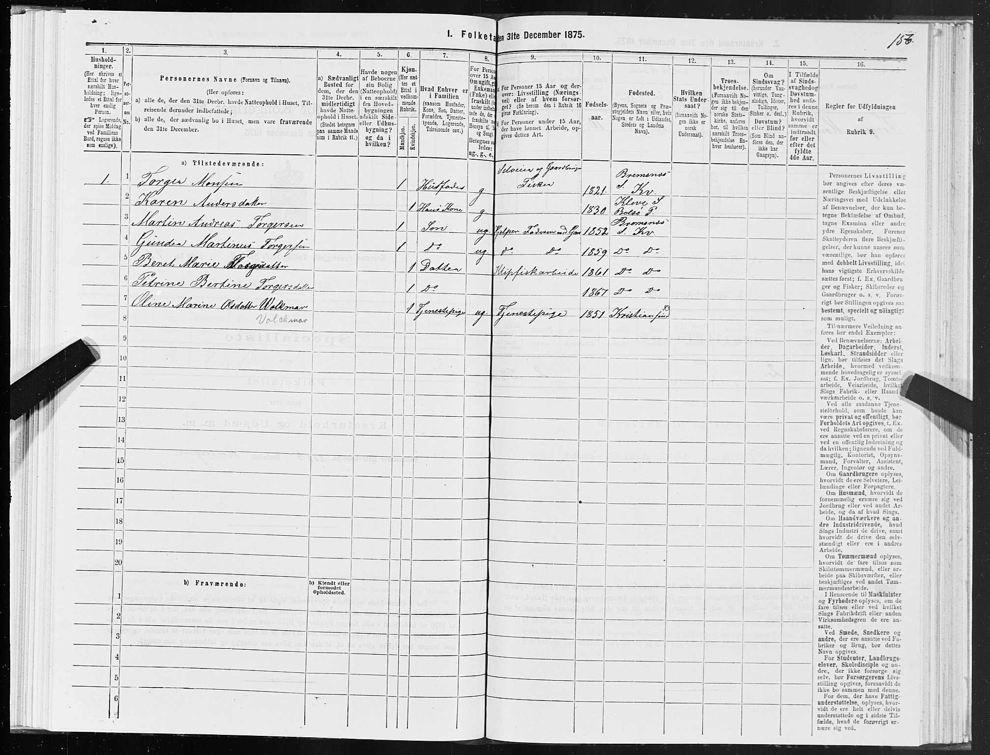 SAT, 1875 census for 1553P Kvernes, 1875, p. 5156