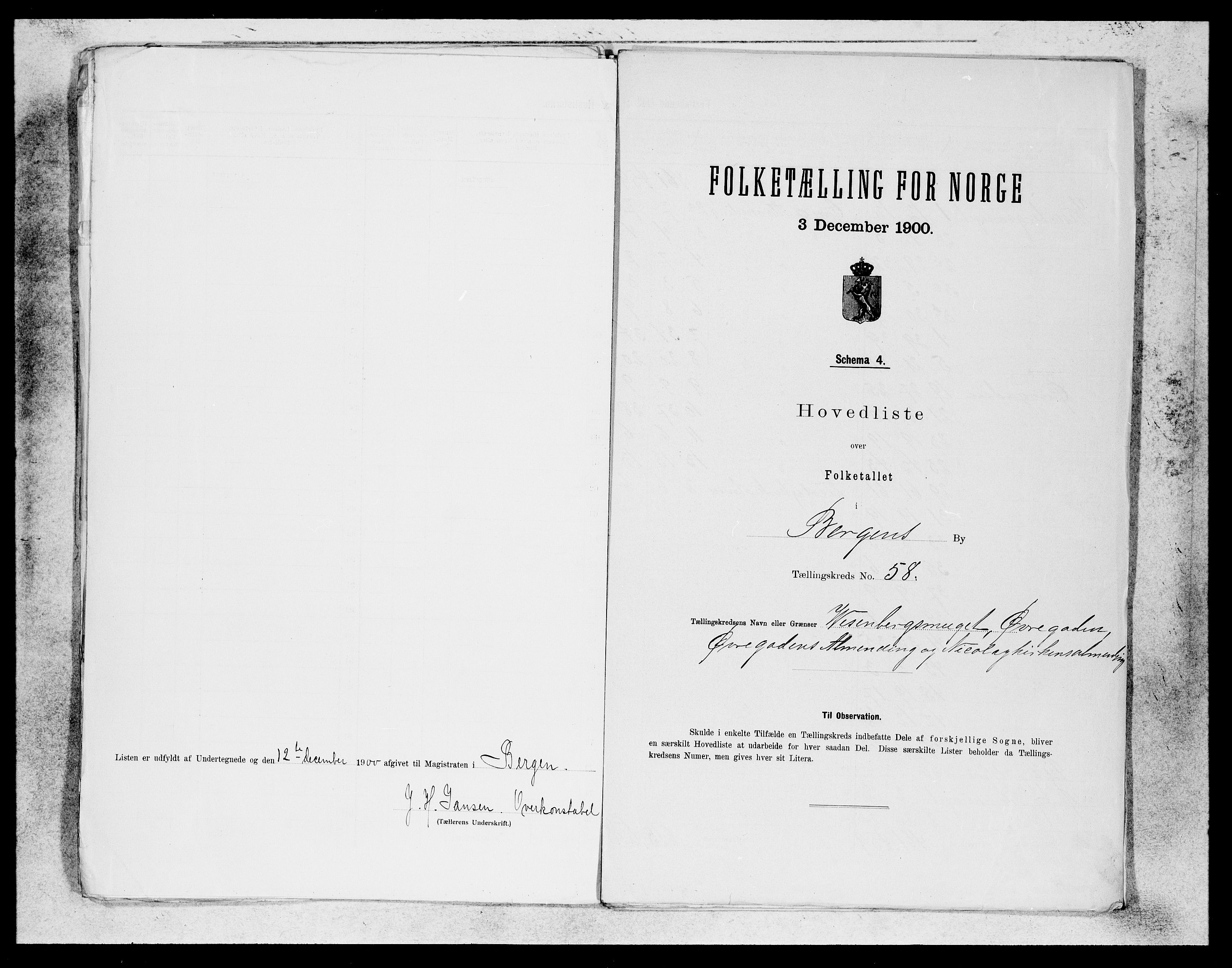 SAB, 1900 census for Bergen, 1900, p. 118