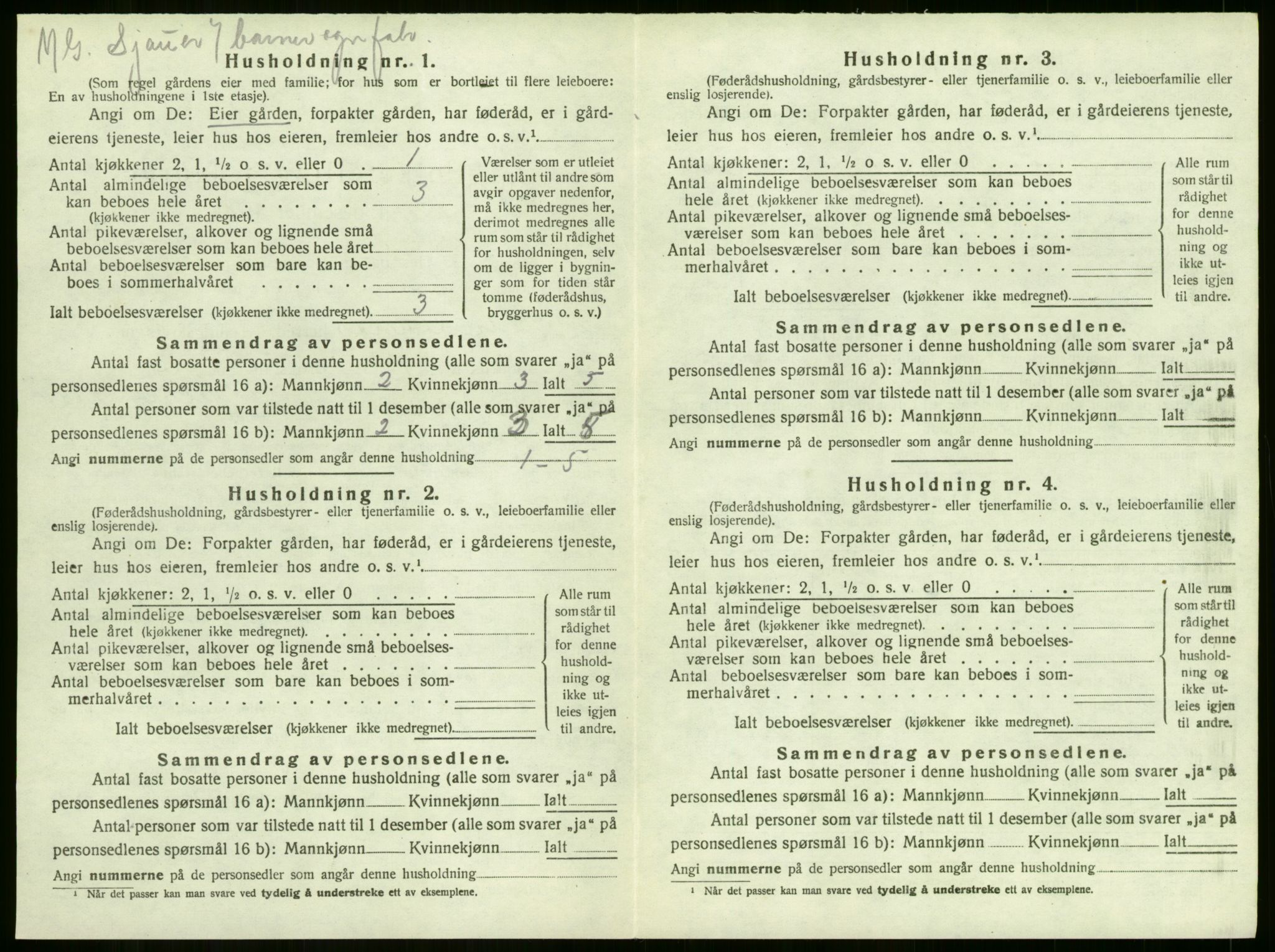 SAKO, 1920 census for Sandeherred, 1920, p. 887