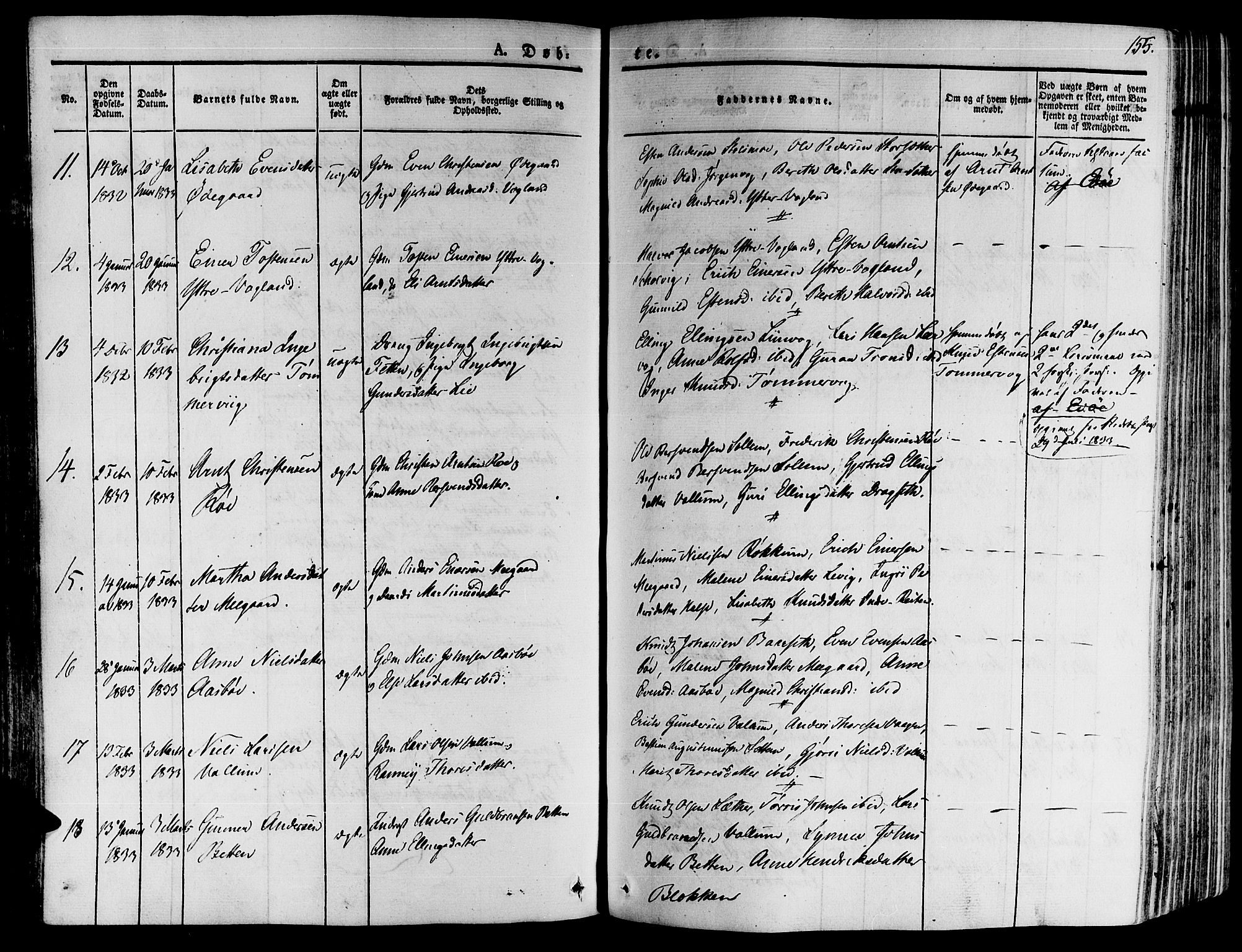 Ministerialprotokoller, klokkerbøker og fødselsregistre - Møre og Romsdal, AV/SAT-A-1454/592/L1025: Parish register (official) no. 592A03 /2, 1831-1849, p. 155