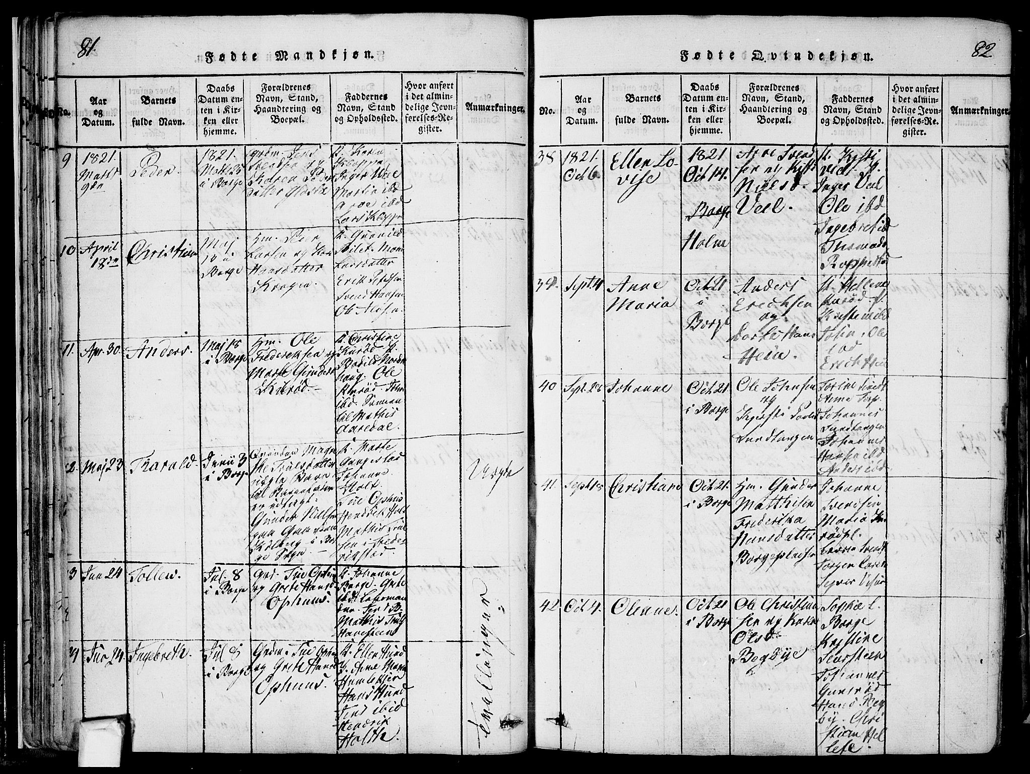 Borge prestekontor Kirkebøker, AV/SAO-A-10903/F/Fa/L0003: Parish register (official) no. I 3, 1815-1836, p. 81-82