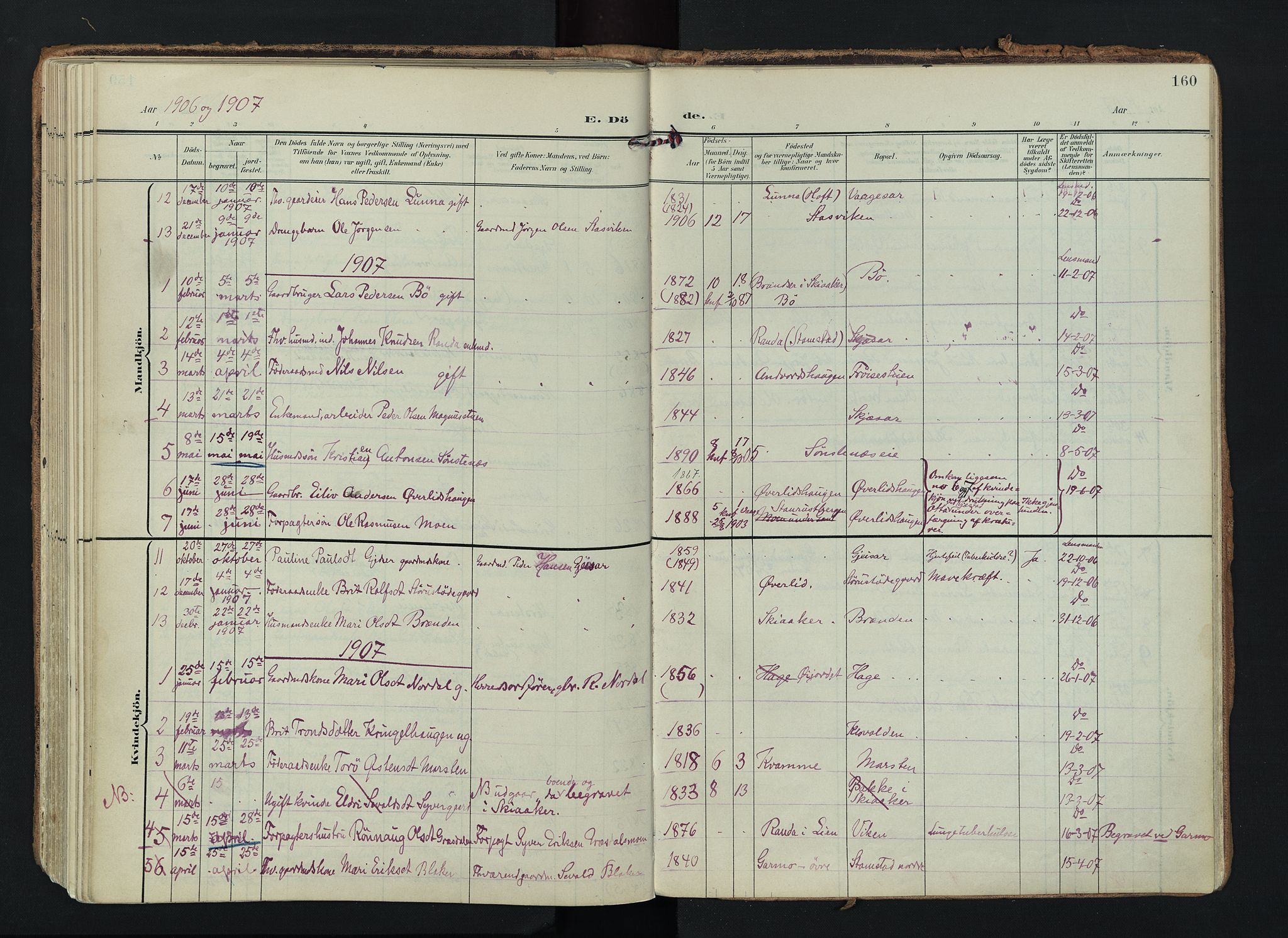 Lom prestekontor, AV/SAH-PREST-070/K/L0010: Parish register (official) no. 10, 1899-1926, p. 160