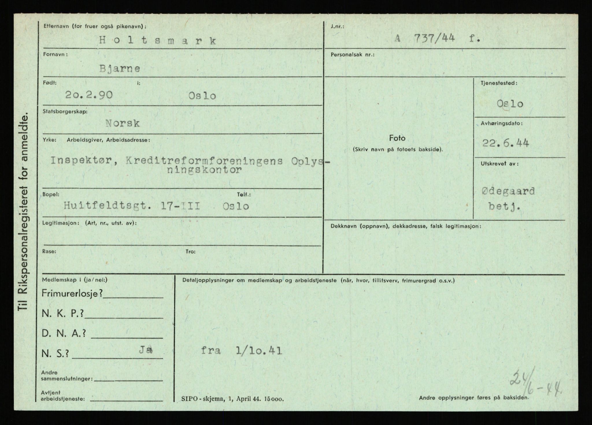 Statspolitiet - Hovedkontoret / Osloavdelingen, AV/RA-S-1329/C/Ca/L0007: Hol - Joelsen, 1943-1945, p. 778