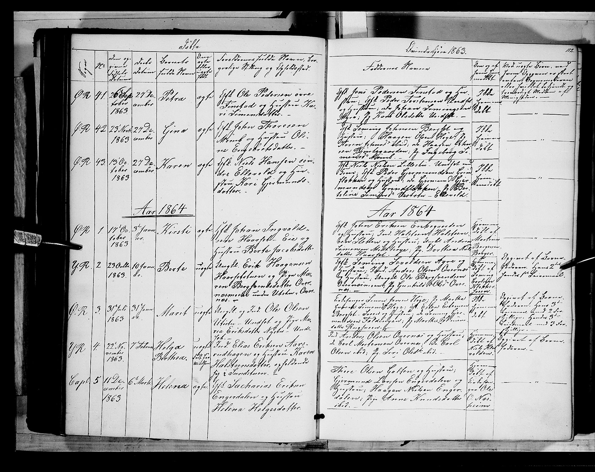 Rendalen prestekontor, SAH/PREST-054/H/Ha/Haa/L0005: Parish register (official) no. 5, 1853-1866, p. 112