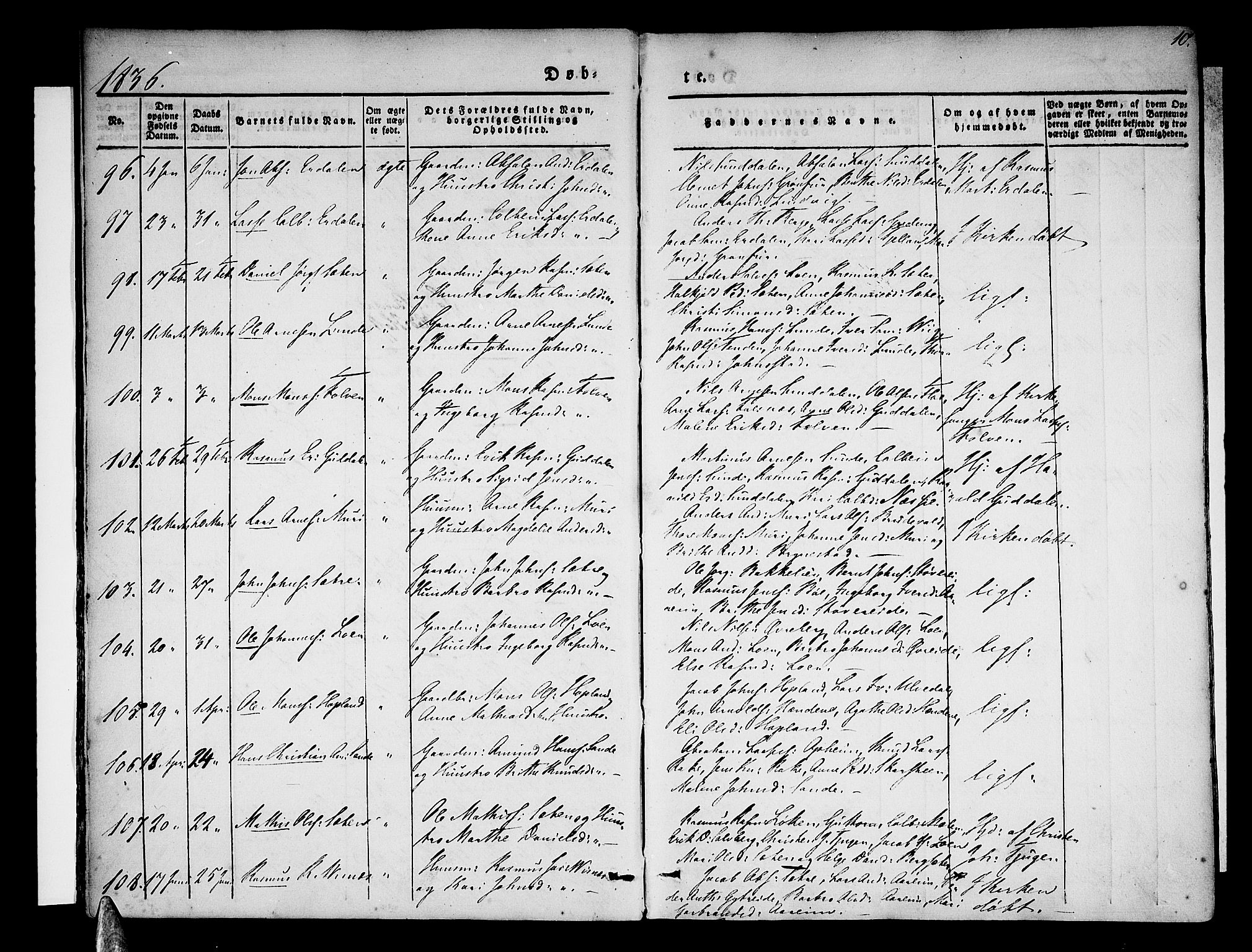 Stryn Sokneprestembete, AV/SAB-A-82501: Parish register (official) no. A 1, 1832-1845, p. 10