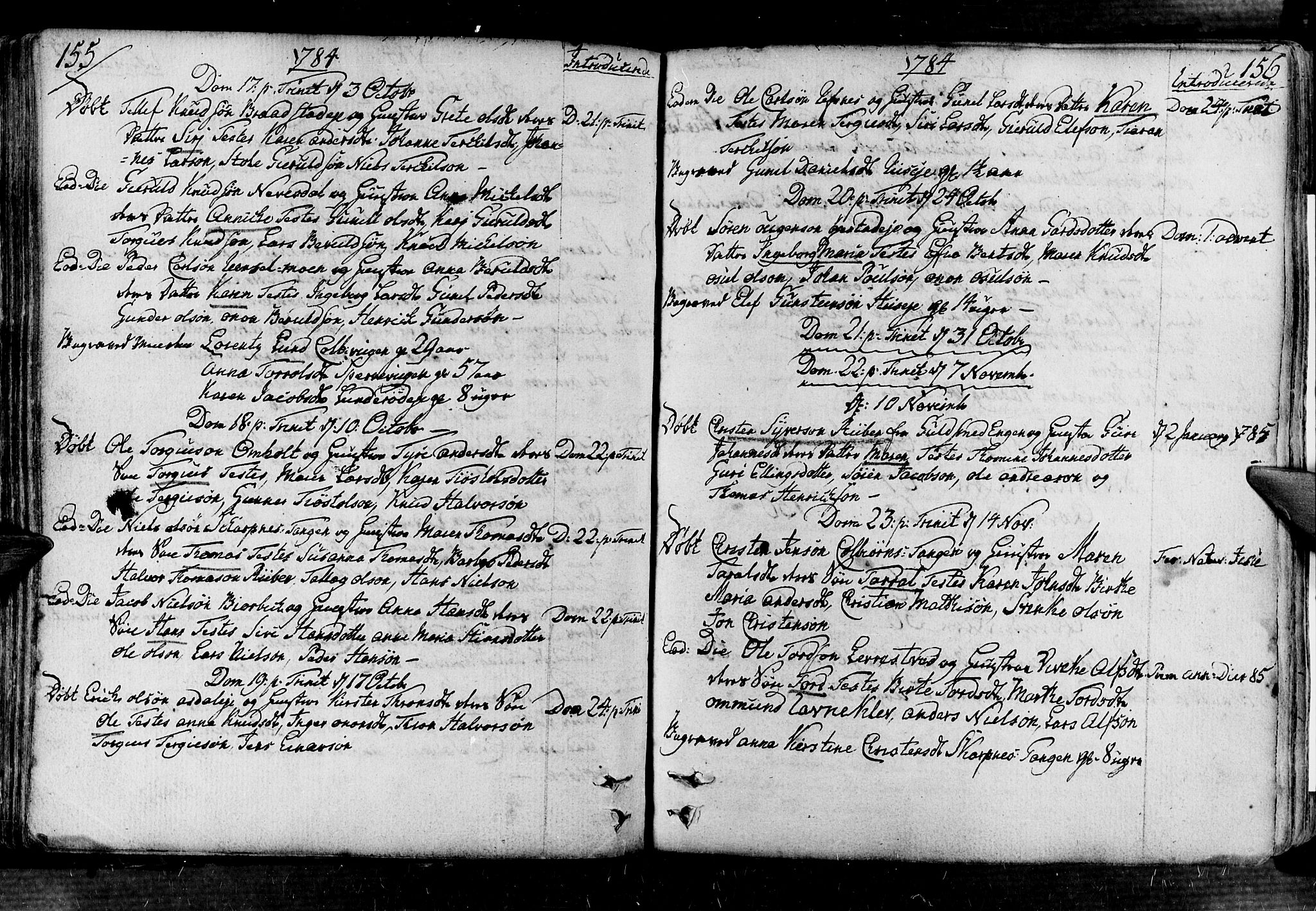 Øyestad sokneprestkontor, AV/SAK-1111-0049/F/Fa/L0008: Parish register (official) no. A 8, 1777-1804, p. 155-156