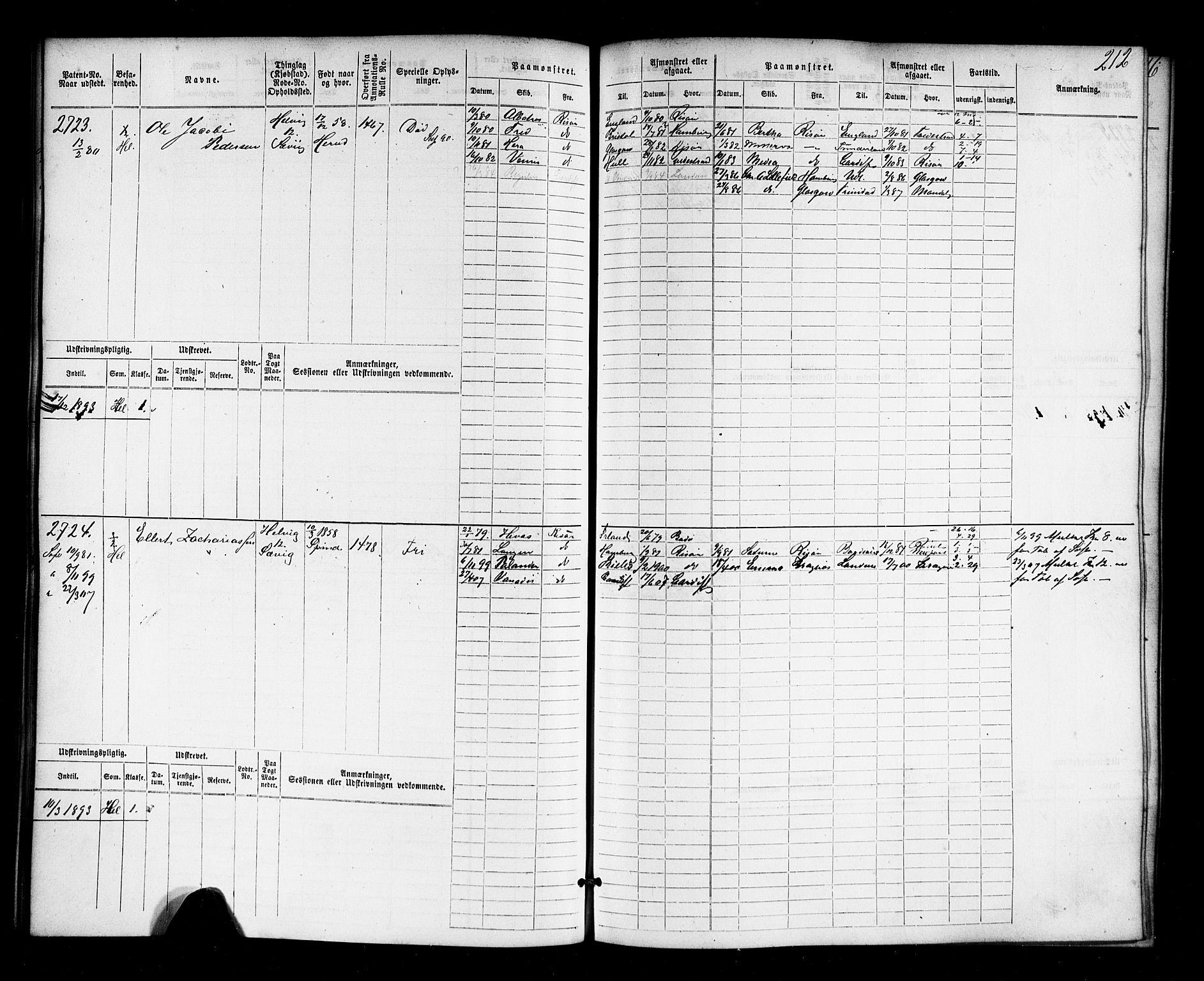 Farsund mønstringskrets, AV/SAK-2031-0017/F/Fb/L0018: Hovedrulle nr 2301-3066, Z-10, 1875-1914, p. 217