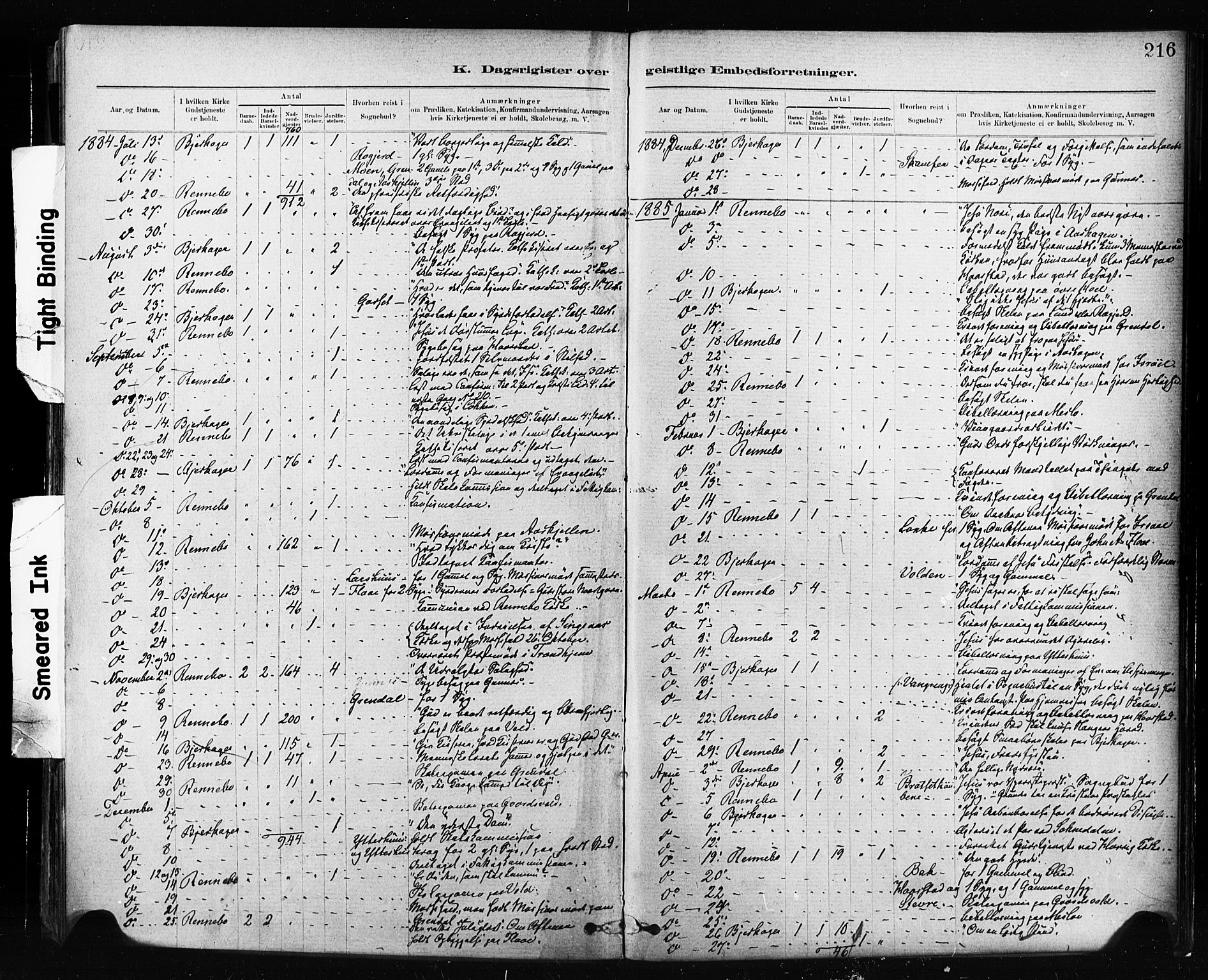 Ministerialprotokoller, klokkerbøker og fødselsregistre - Sør-Trøndelag, SAT/A-1456/674/L0871: Parish register (official) no. 674A03, 1880-1896, p. 216