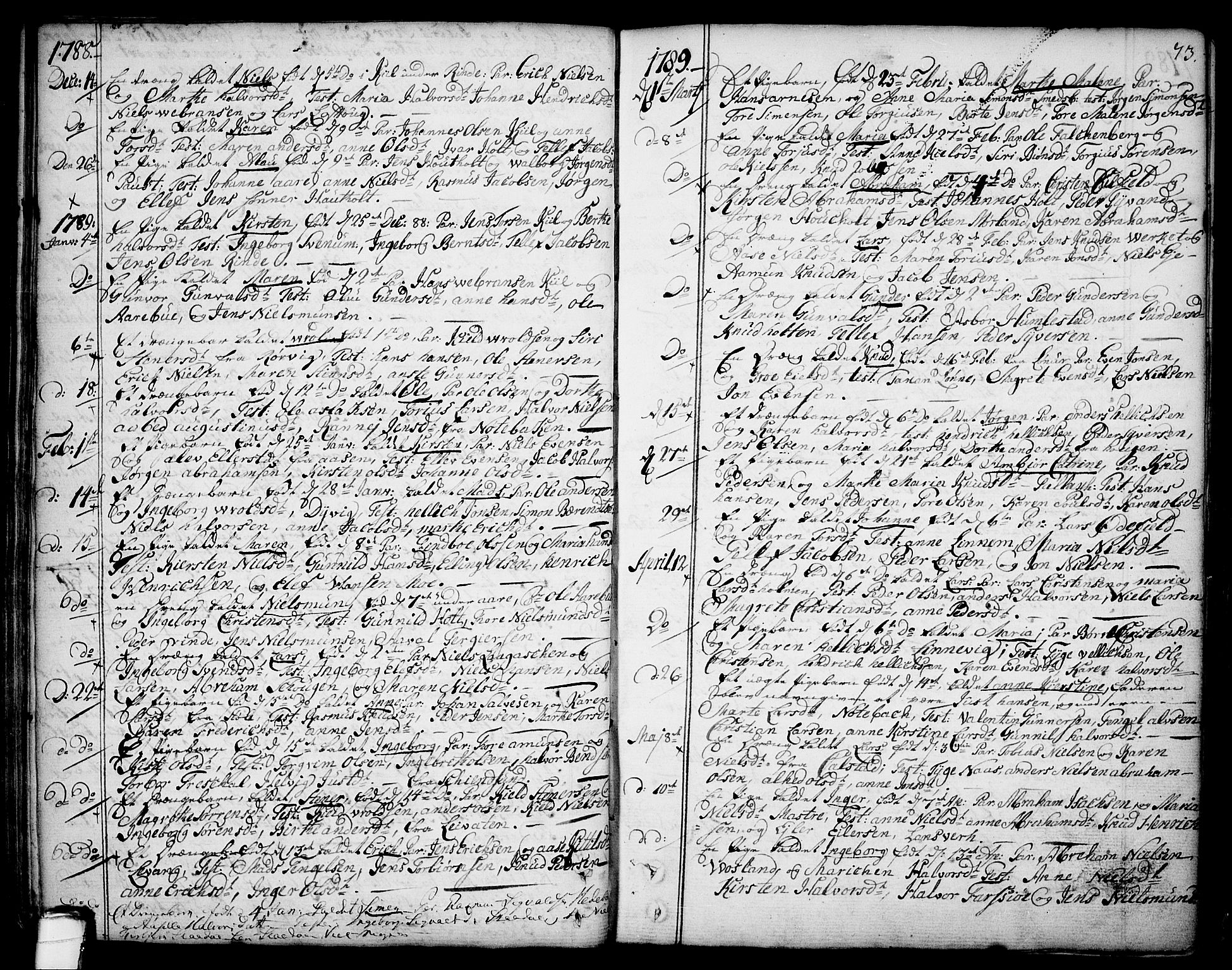 Sannidal kirkebøker, SAKO/A-296/F/Fa/L0002: Parish register (official) no. 2, 1767-1802, p. 73