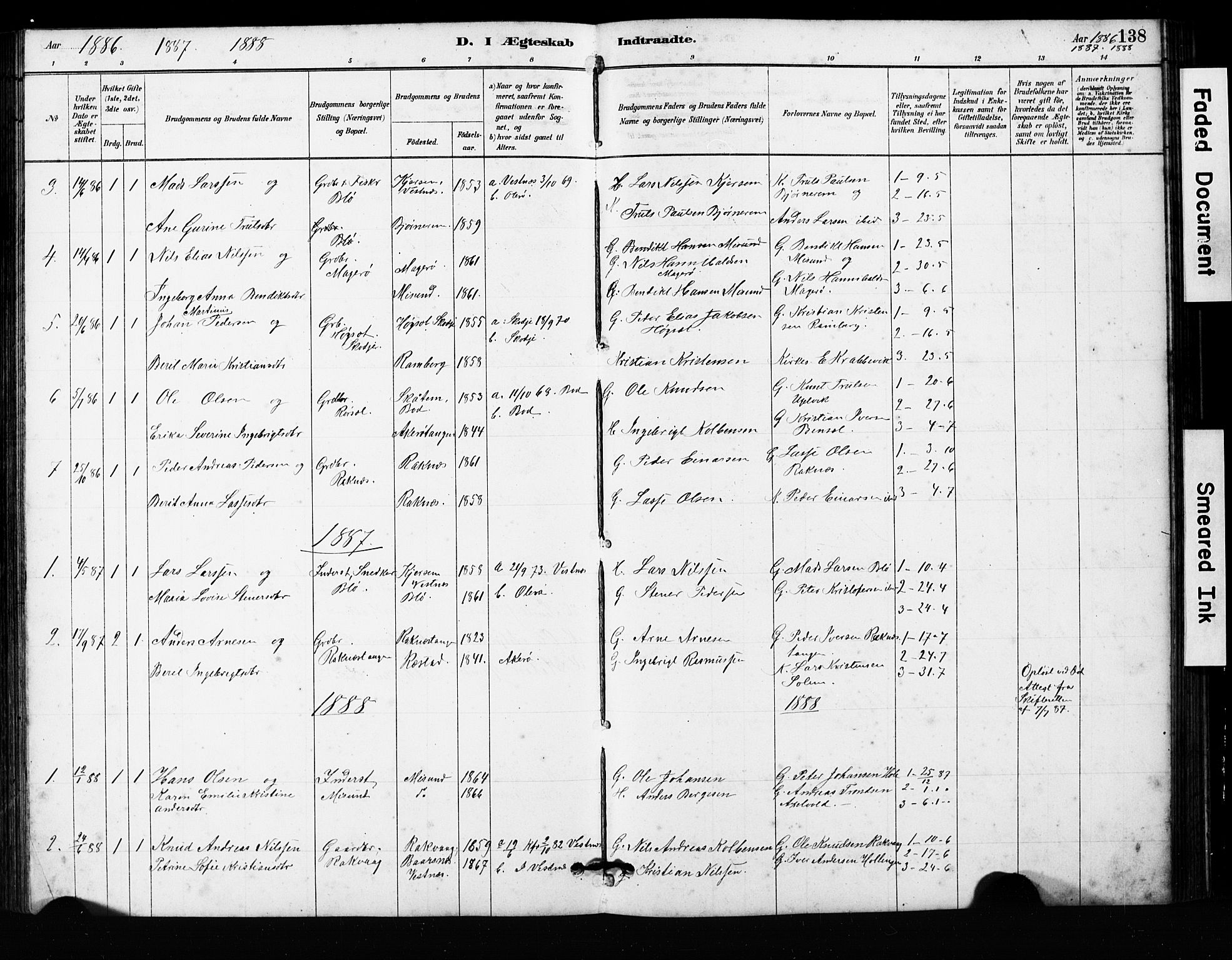Ministerialprotokoller, klokkerbøker og fødselsregistre - Møre og Romsdal, SAT/A-1454/563/L0737: Parish register (copy) no. 563C01, 1878-1916, p. 138