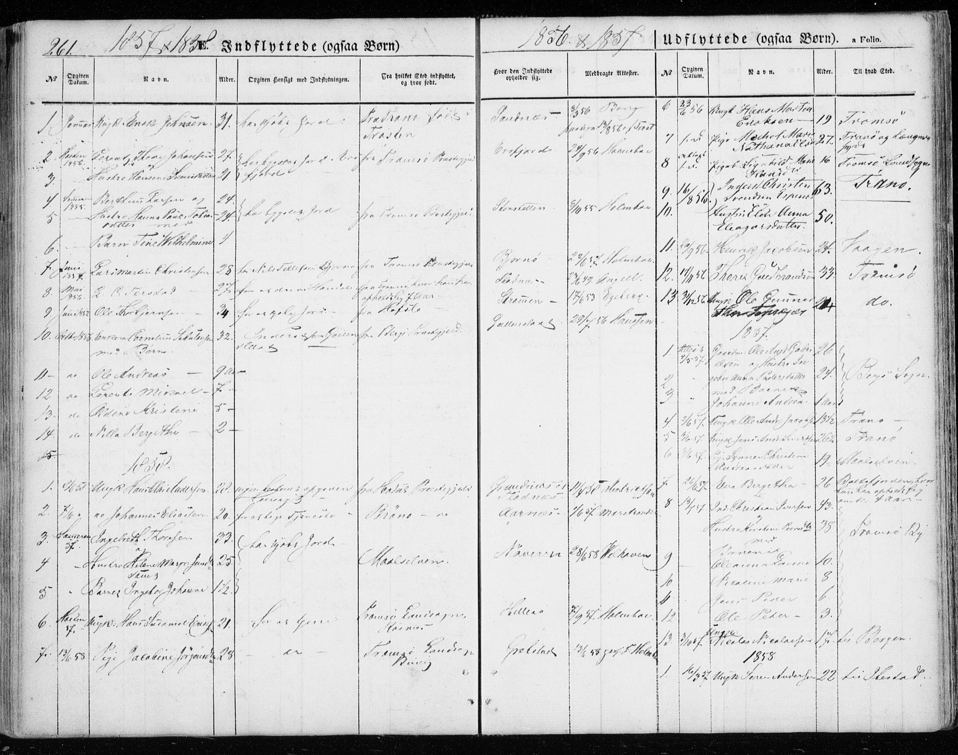 Lenvik sokneprestembete, SATØ/S-1310/H/Ha/Haa/L0007kirke: Parish register (official) no. 7, 1855-1865, p. 261