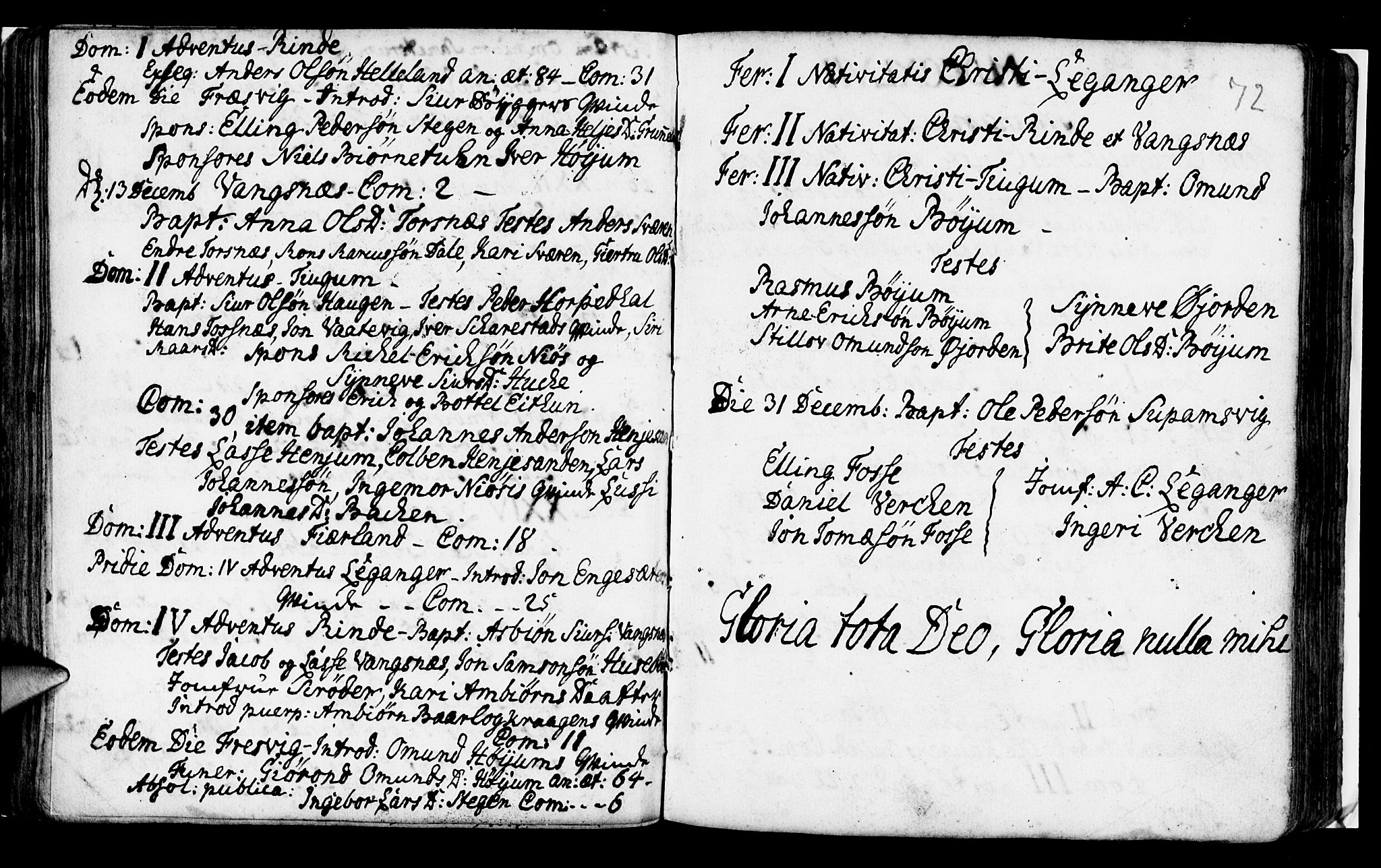 Leikanger sokneprestembete, AV/SAB-A-81001/H/Haa/Haaa/L0002: Parish register (official) no. A 2, 1735-1756, p. 72