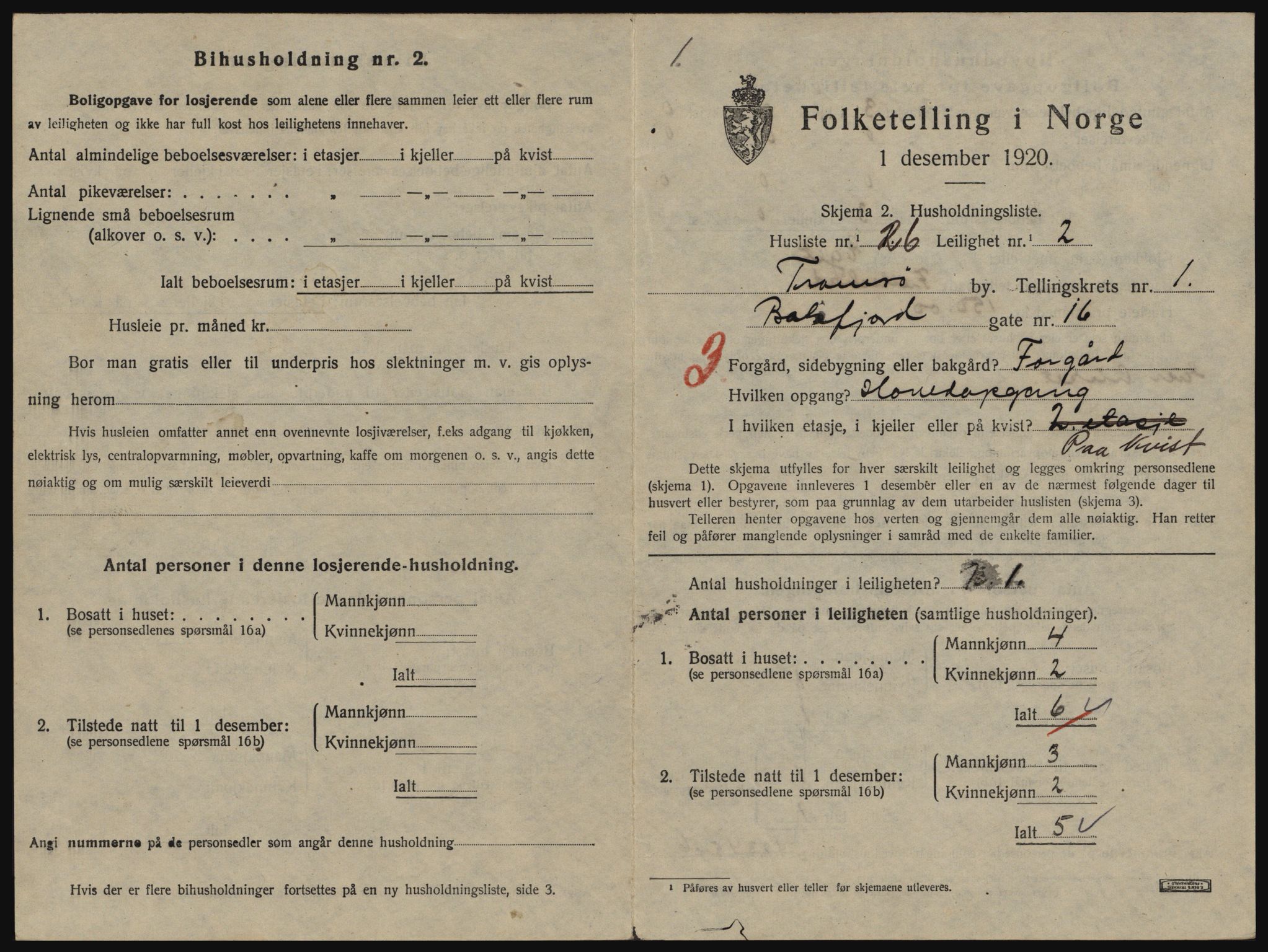 SATØ, 1920 census for Tromsø, 1920, p. 2489