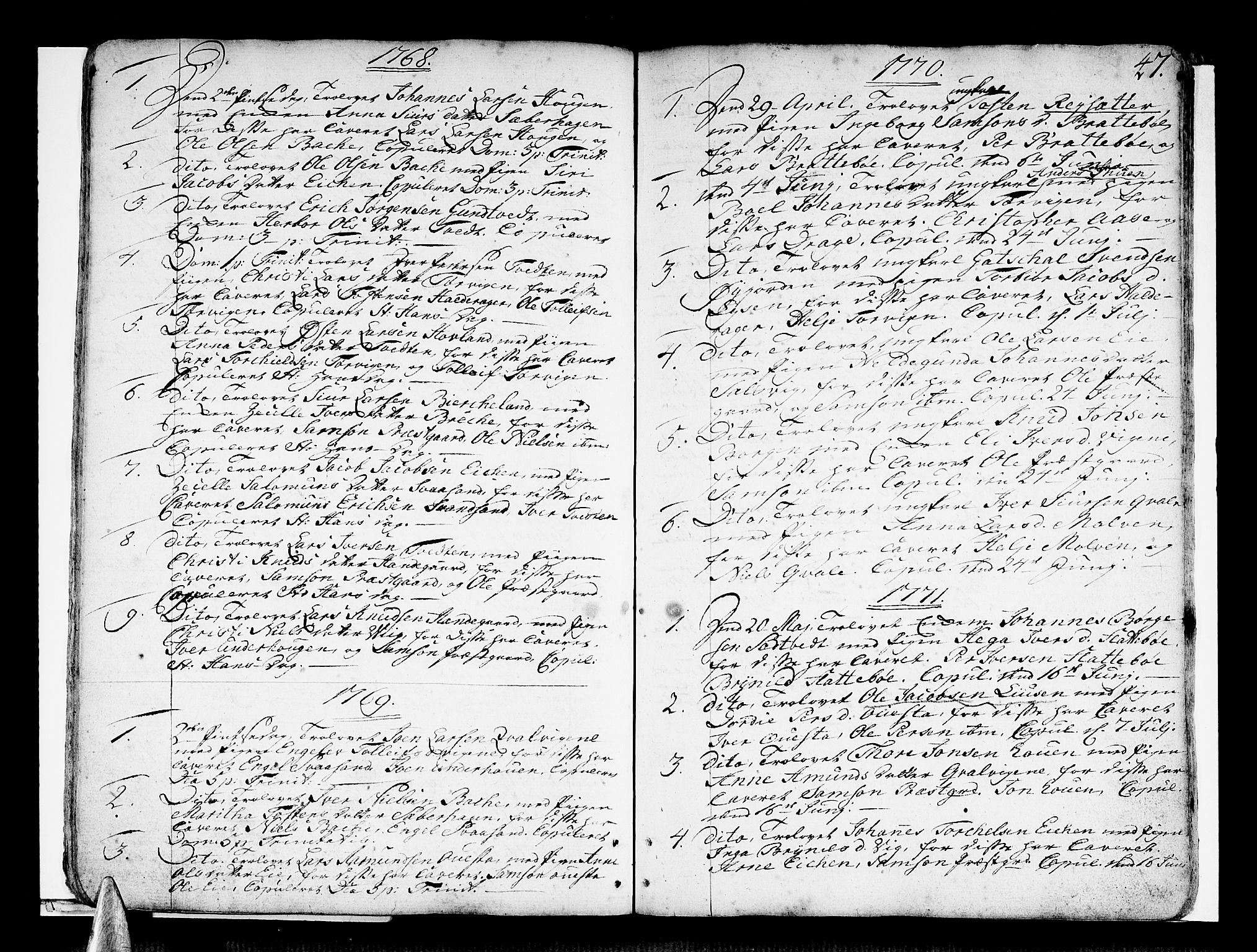 Strandebarm sokneprestembete, SAB/A-78401/H/Haa: Parish register (official) no. A 3 /2, 1751-1787, p. 47