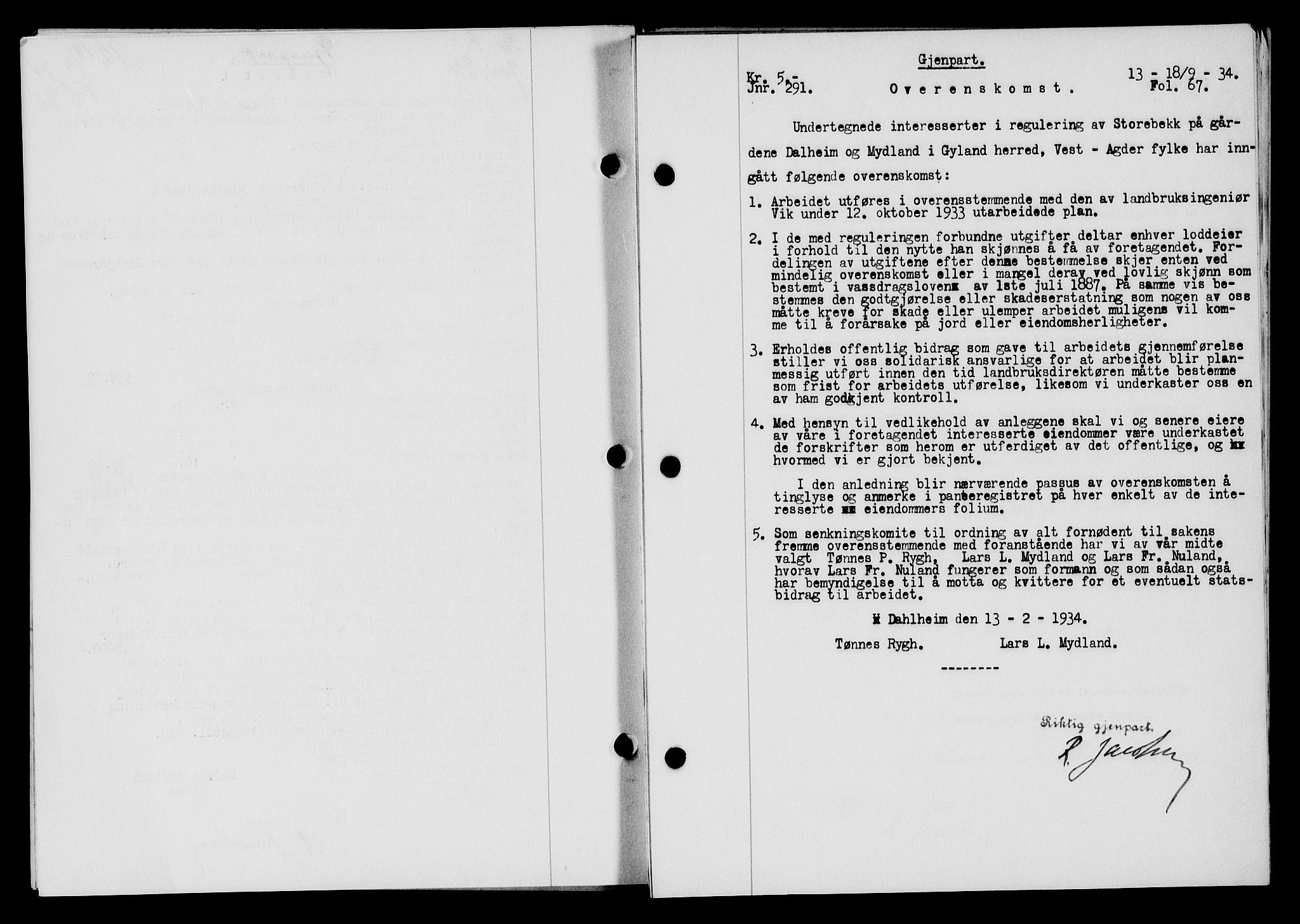 Flekkefjord sorenskriveri, AV/SAK-1221-0001/G/Gb/Gba/L0051: Mortgage book no. 47, 1934-1935, Deed date: 18.09.1934