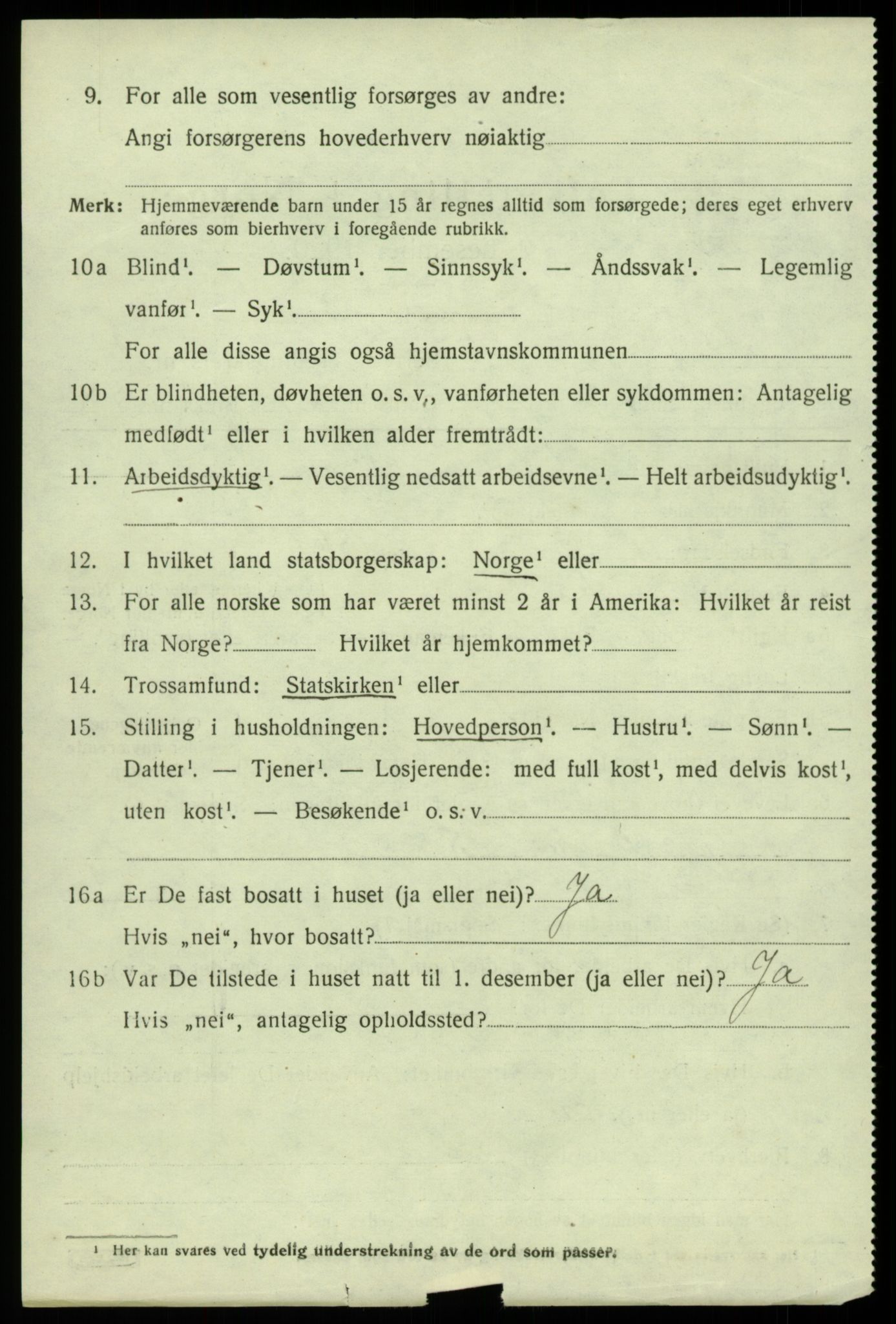 SAB, 1920 census for Austevoll, 1920, p. 6033