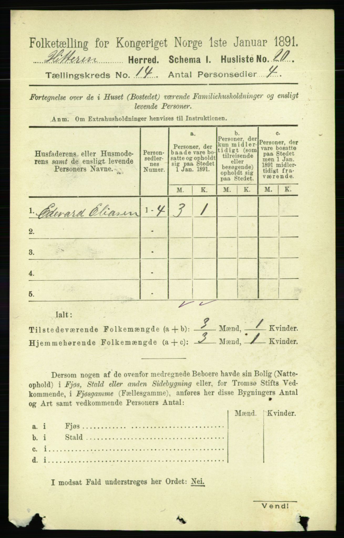 RA, 1891 census for 1617 Hitra, 1891, p. 2973