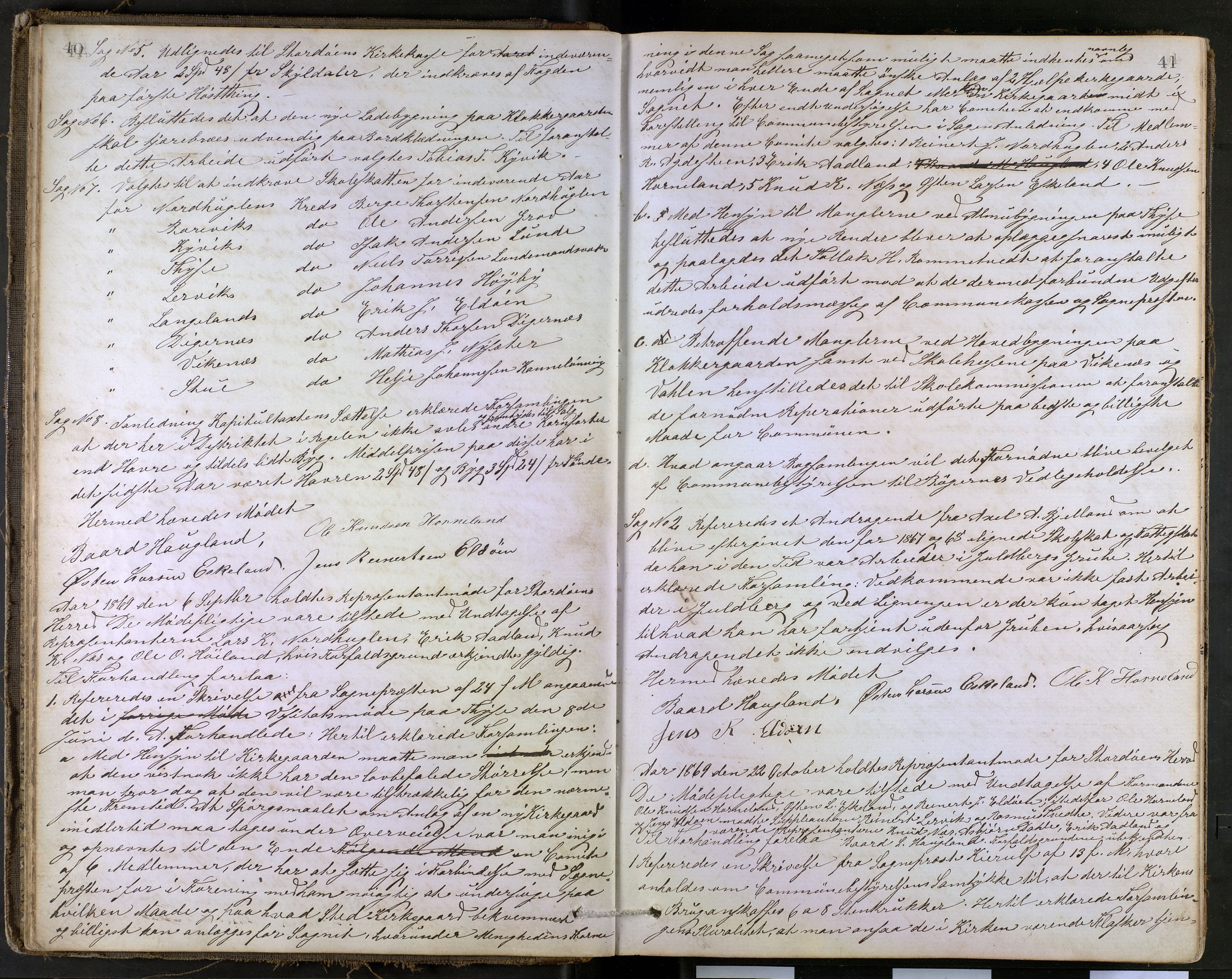 Stord kommune. Formannskapet, IKAH/1221-021/A/Aa/L0002: Møtebok for formannskapet og heradstyret , 1867-1896, p. 40-41