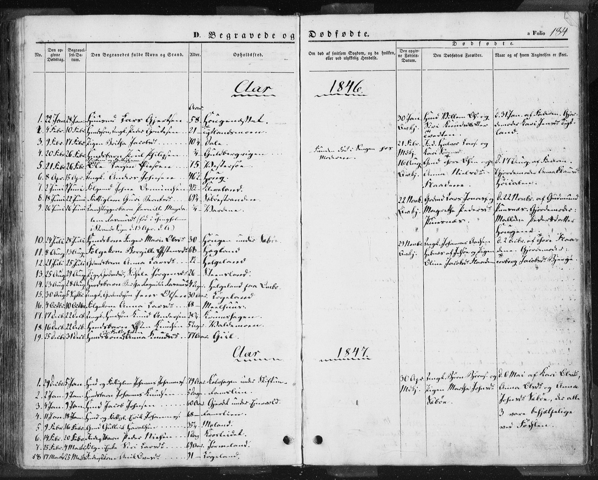 Hjelmeland sokneprestkontor, SAST/A-101843/01/IV/L0009: Parish register (official) no. A 9, 1846-1860, p. 184
