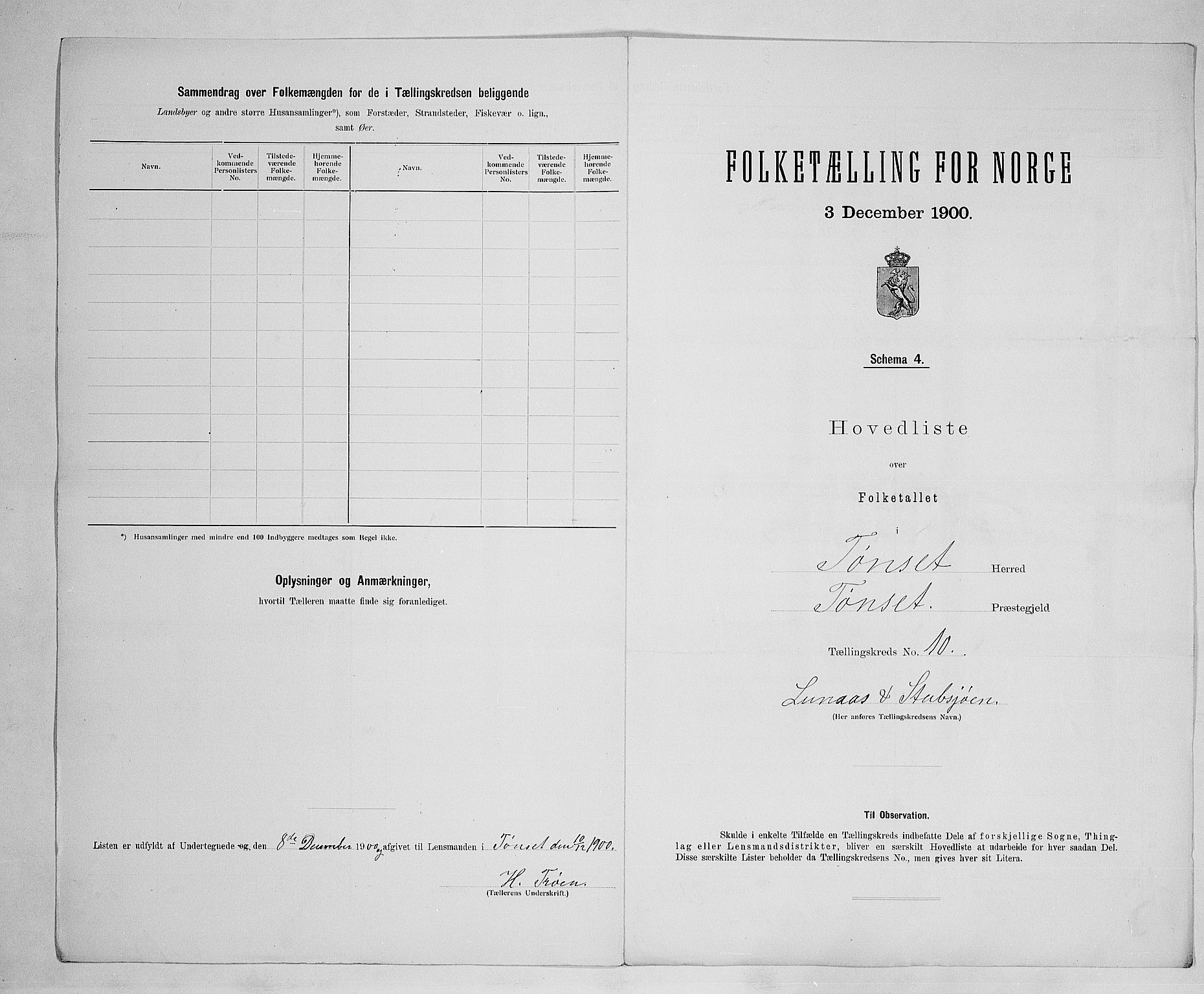 SAH, 1900 census for Tynset, 1900, p. 37