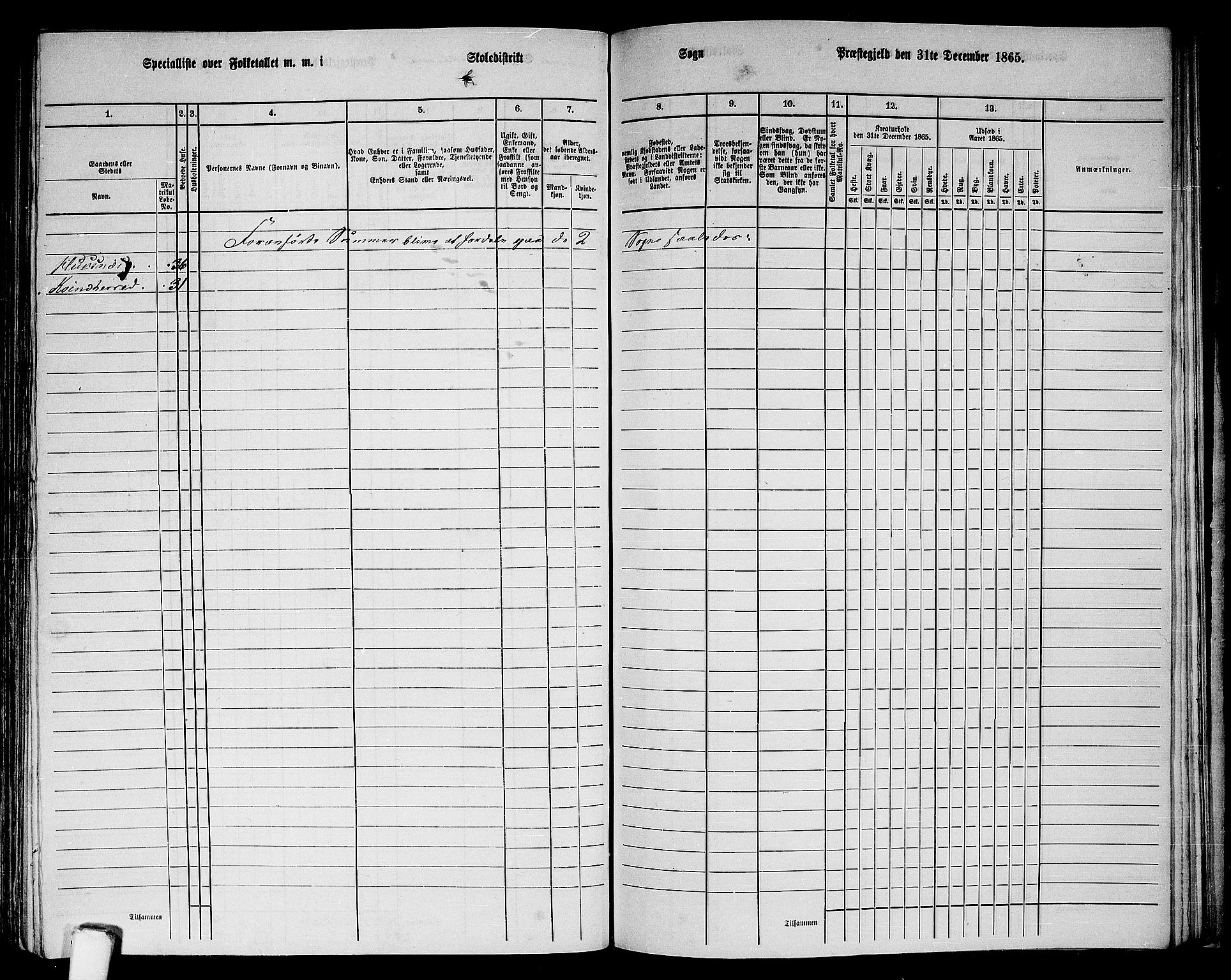 RA, 1865 census for Kvinnherad, 1865, p. 156