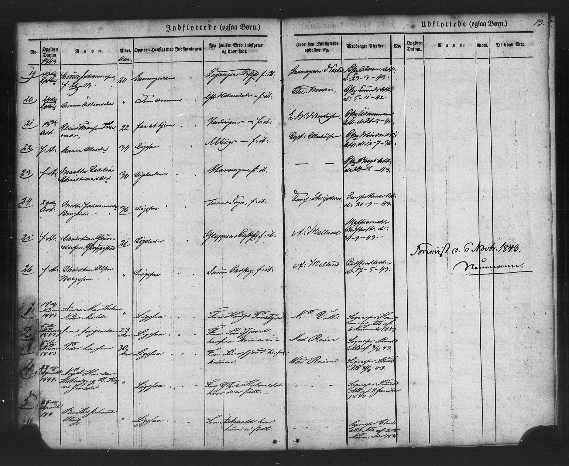 Nykirken Sokneprestembete, SAB/A-77101/H/Haa/L0049: Parish register (official) no. G 1, 1838-1860, p. 13