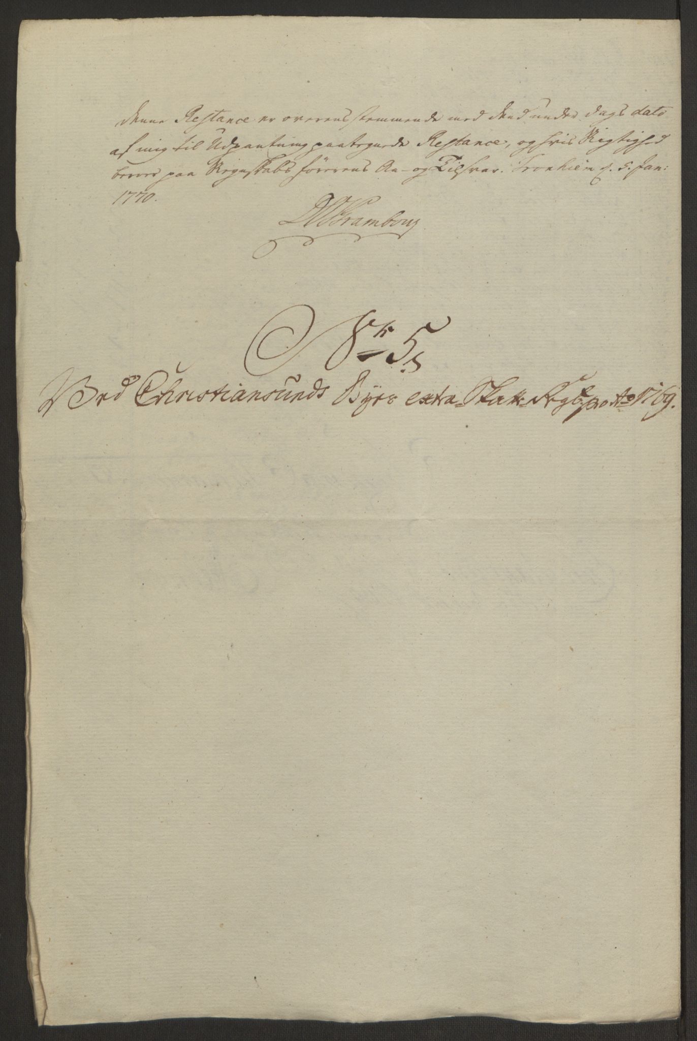 Rentekammeret inntil 1814, Reviderte regnskaper, Byregnskaper, RA/EA-4066/R/Rr/L0495/0004: [R1] Kontribusjonsregnskap / Ekstraskatt, 1762-1772, p. 224