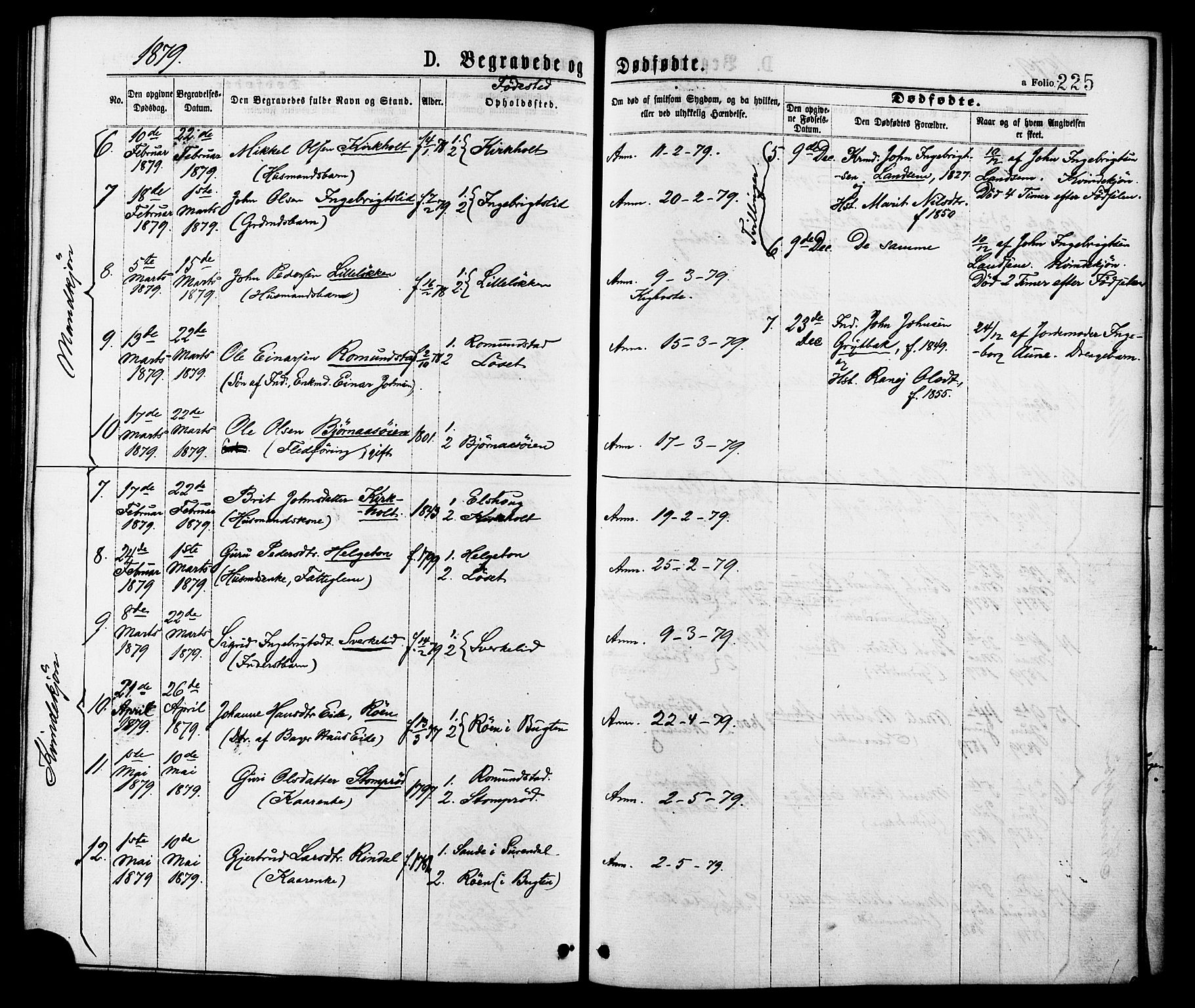 Ministerialprotokoller, klokkerbøker og fødselsregistre - Møre og Romsdal, AV/SAT-A-1454/598/L1068: Parish register (official) no. 598A02, 1872-1881, p. 225