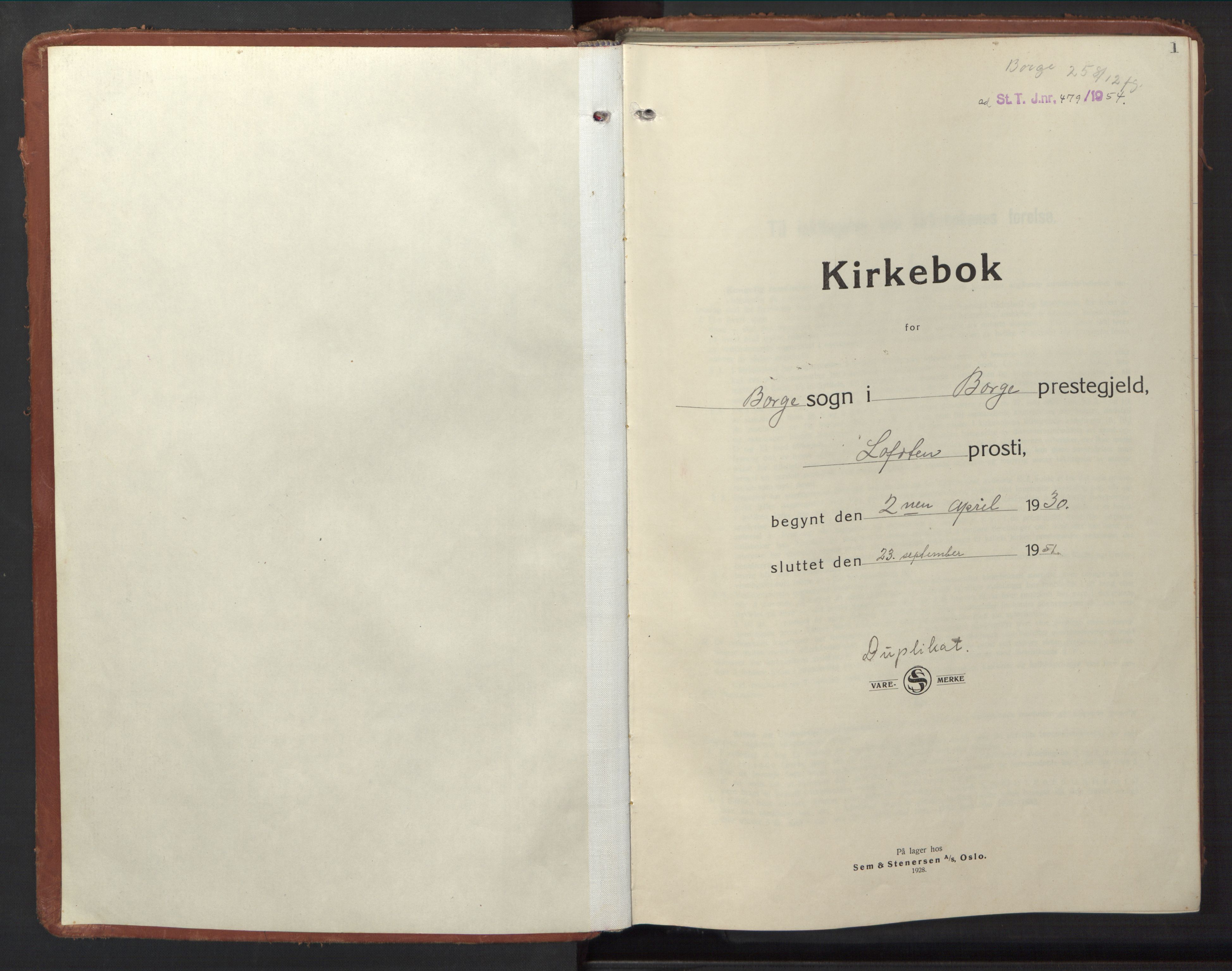 Ministerialprotokoller, klokkerbøker og fødselsregistre - Nordland, AV/SAT-A-1459/880/L1143: Parish register (copy) no. 880C05, 1929-1951, p. 1