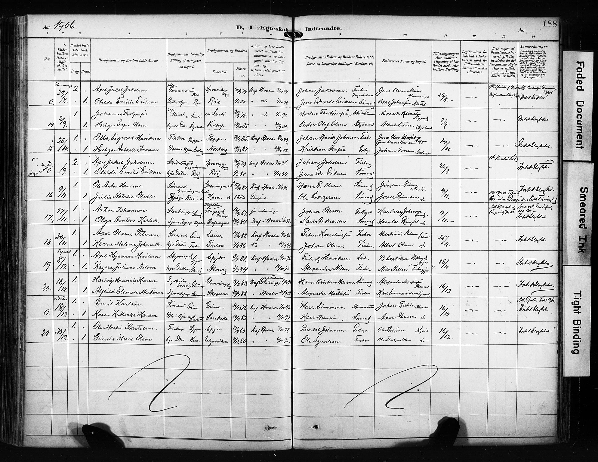 Hvaler prestekontor Kirkebøker, AV/SAO-A-2001/F/Fa/L0009: Parish register (official) no. I 9, 1895-1906, p. 188