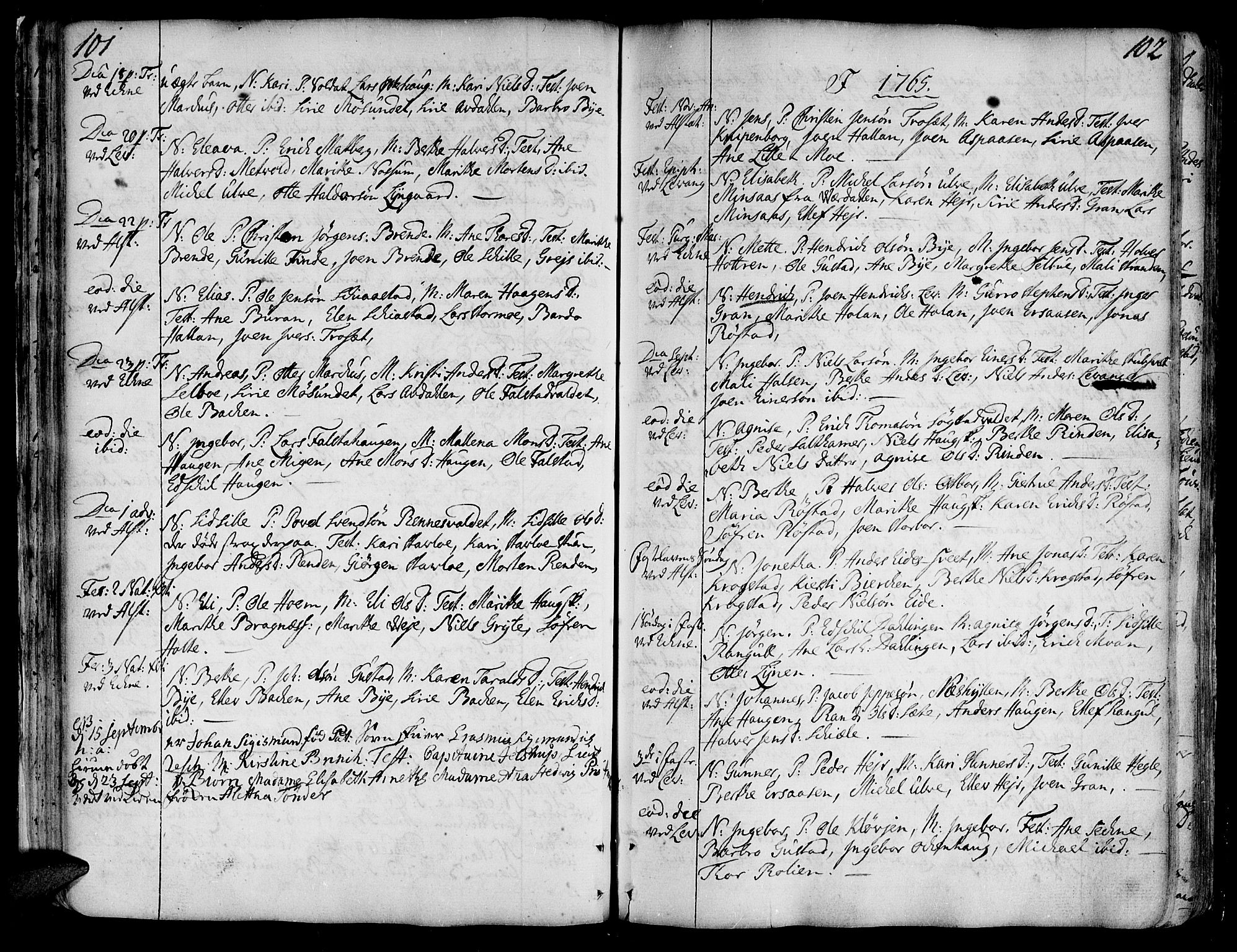 Ministerialprotokoller, klokkerbøker og fødselsregistre - Nord-Trøndelag, SAT/A-1458/717/L0141: Parish register (official) no. 717A01, 1747-1803, p. 101-102