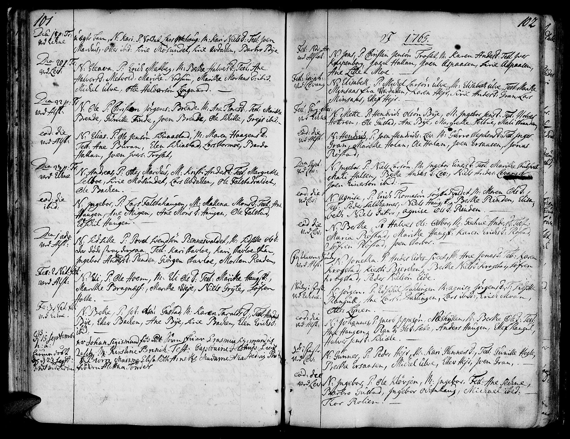 Ministerialprotokoller, klokkerbøker og fødselsregistre - Nord-Trøndelag, AV/SAT-A-1458/717/L0141: Parish register (official) no. 717A01, 1747-1803, p. 101-102