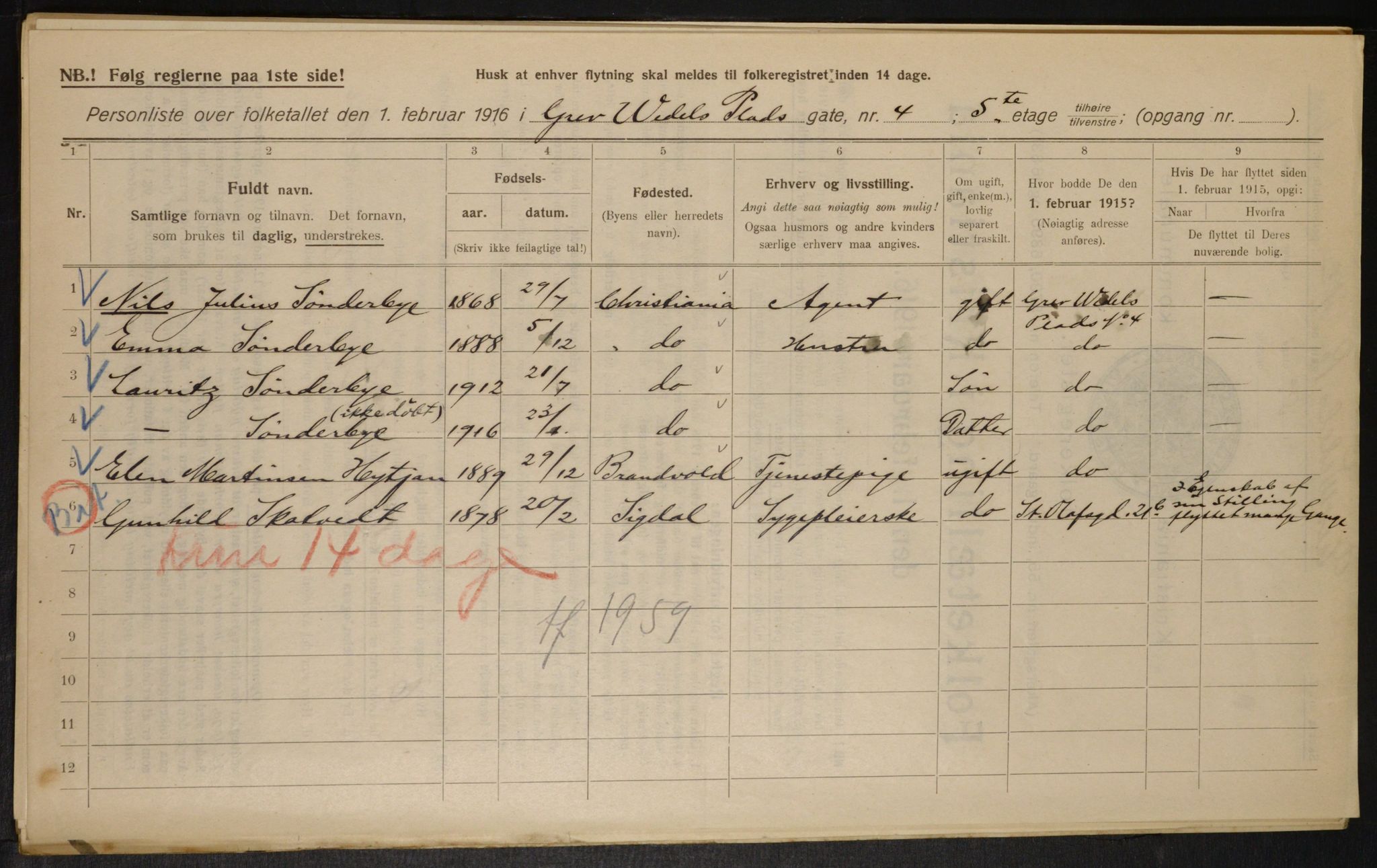 OBA, Municipal Census 1916 for Kristiania, 1916, p. 30458