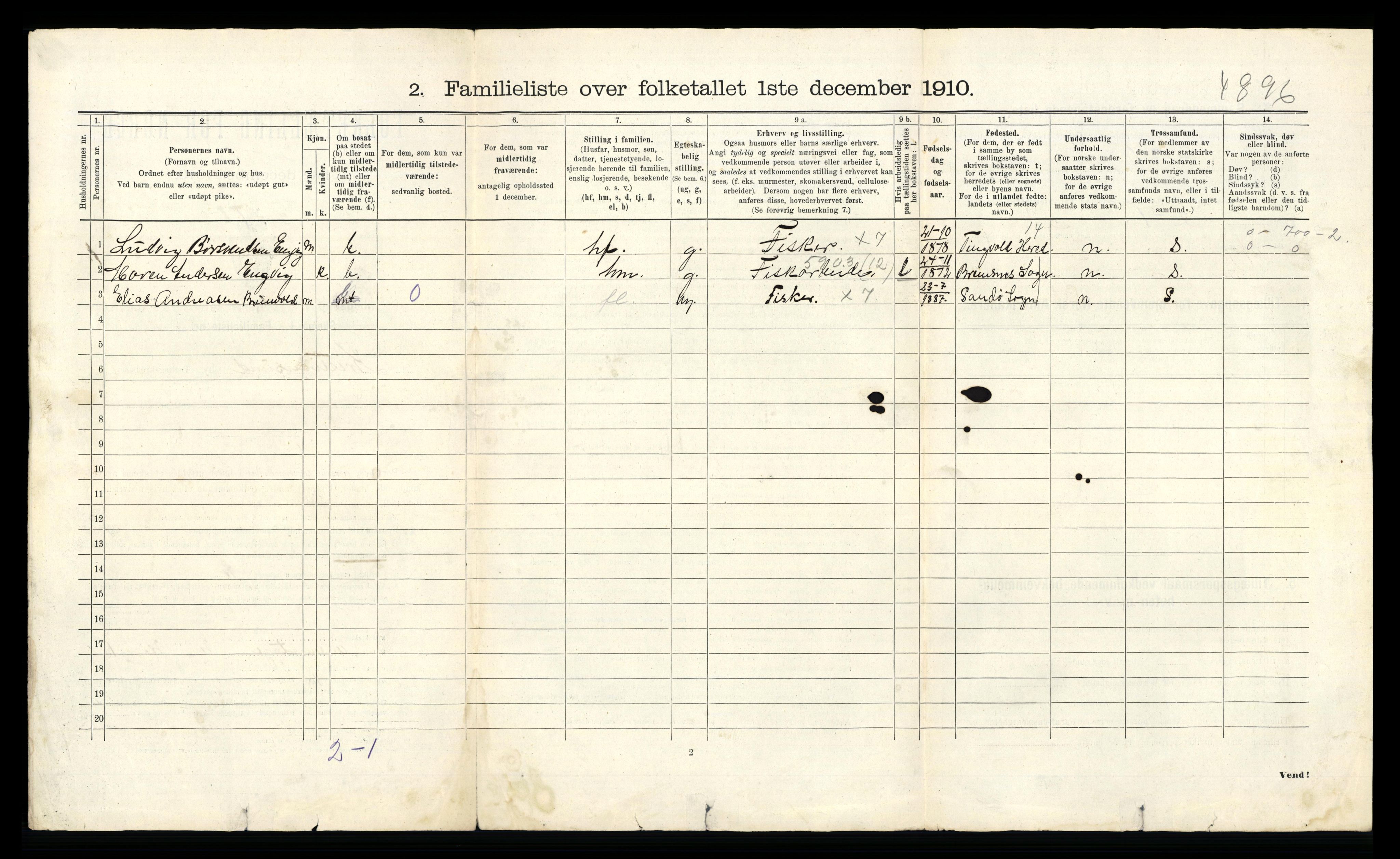 RA, 1910 census for Kristiansund, 1910, p. 4658