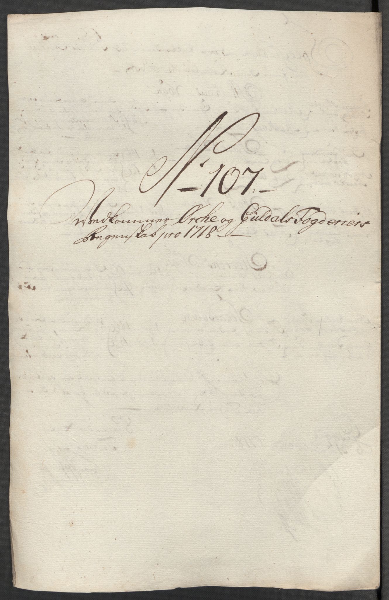 Rentekammeret inntil 1814, Reviderte regnskaper, Fogderegnskap, RA/EA-4092/R60/L3972: Fogderegnskap Orkdal og Gauldal, 1718, p. 279