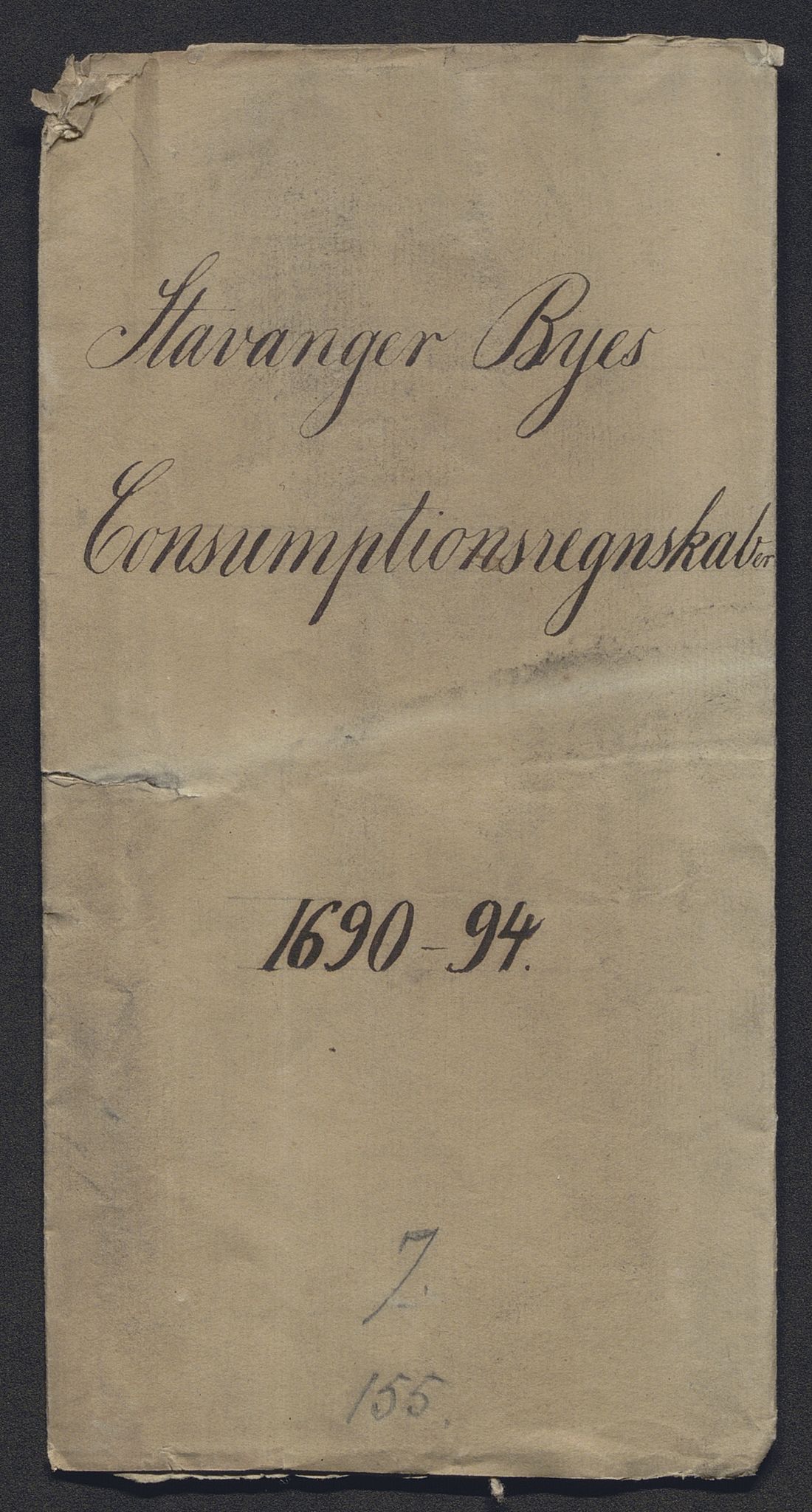 Rentekammeret inntil 1814, Reviderte regnskaper, Byregnskaper, AV/RA-EA-4066/R/Ro/L0333: [O25] Konsumpsjonsregnskap, 1690-1704, p. 2