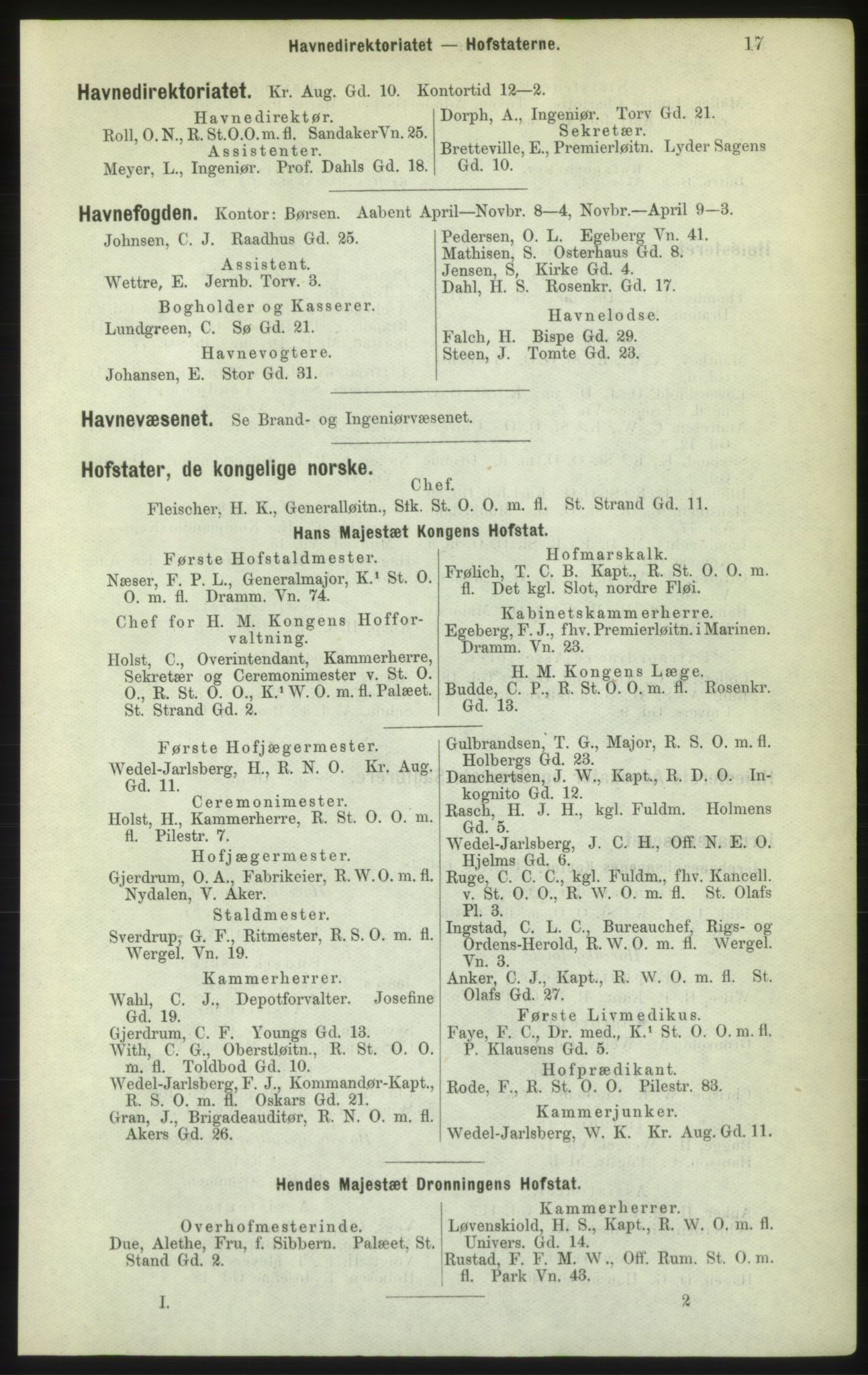 Kristiania/Oslo adressebok, PUBL/-, 1882, p. 17