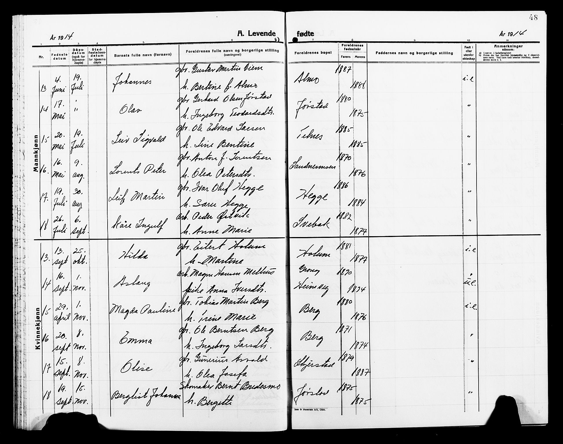 Ministerialprotokoller, klokkerbøker og fødselsregistre - Nord-Trøndelag, AV/SAT-A-1458/749/L0488: Parish register (official) no. 749D04, 1903-1915, p. 48