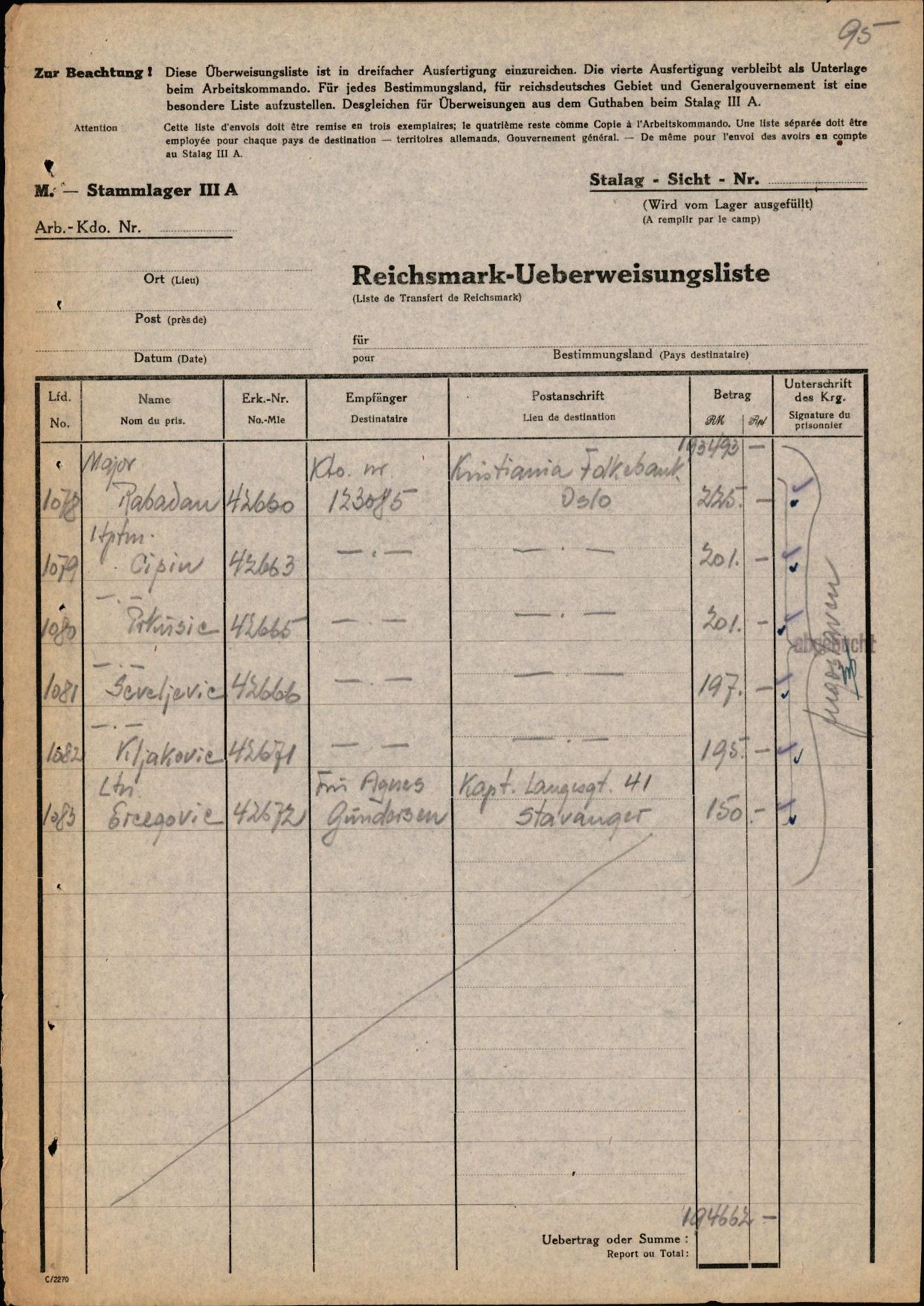 Forsvaret, Forsvarets krigshistoriske avdeling, AV/RA-RAFA-2017/Y/Yf/L0202: II-C-11-2103-2104  -  Norske offiserer i krigsfangenskap, 1940-1945, p. 250