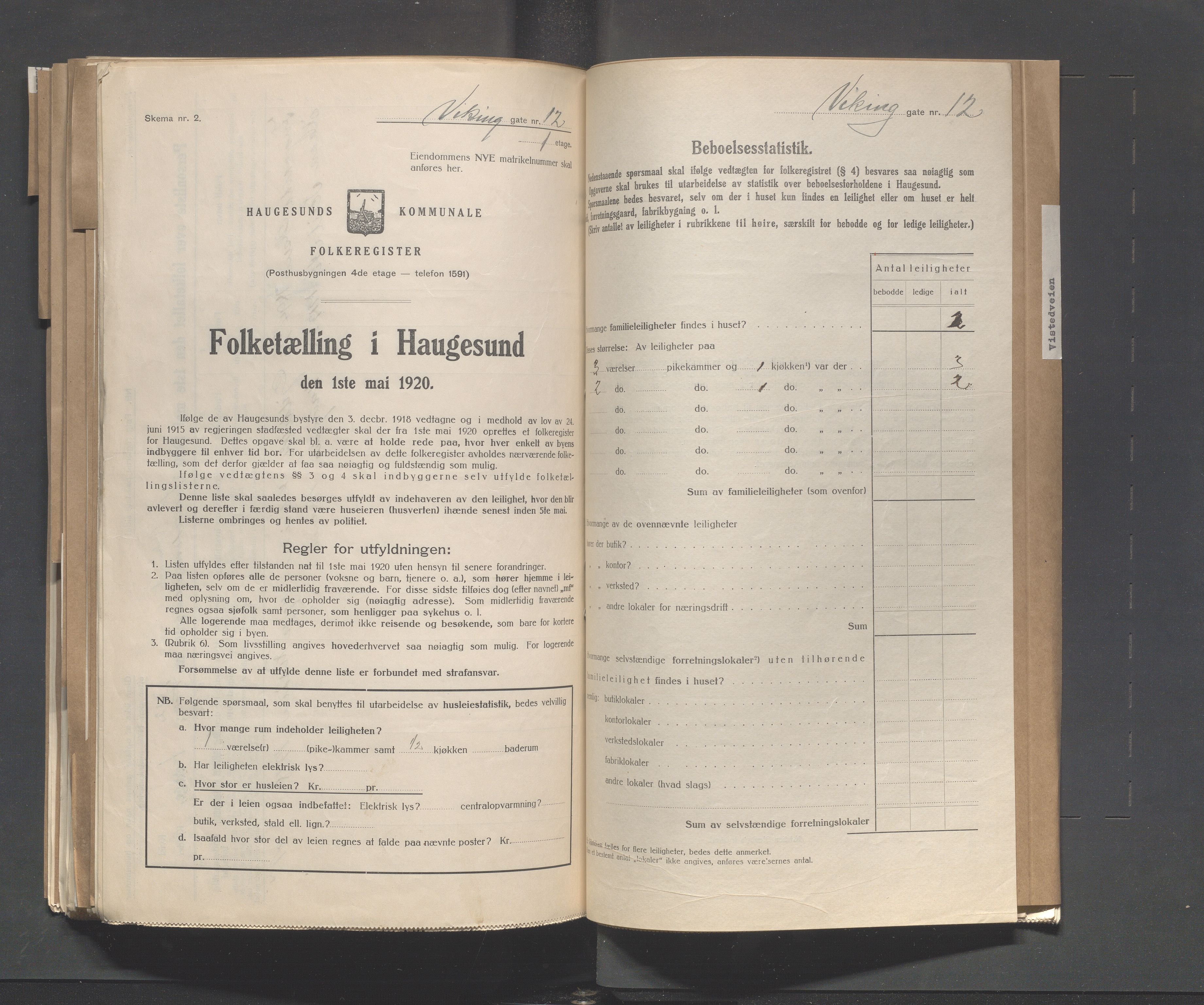 IKAR, Local census 1.5.1920 for Haugesund, 1920, p. 5284