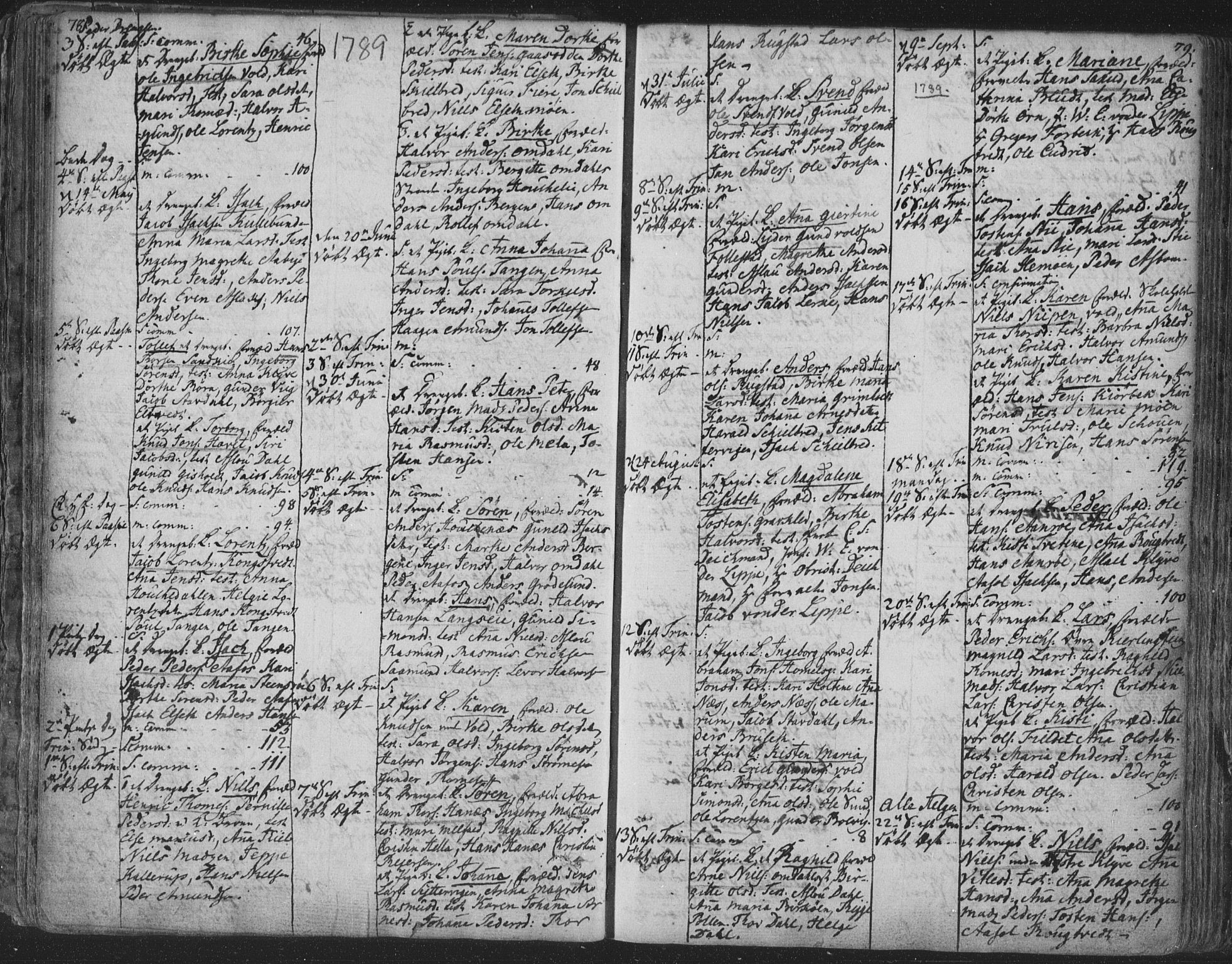 Solum kirkebøker, AV/SAKO-A-306/F/Fa/L0003: Parish register (official) no. I 3, 1761-1814, p. 78-79