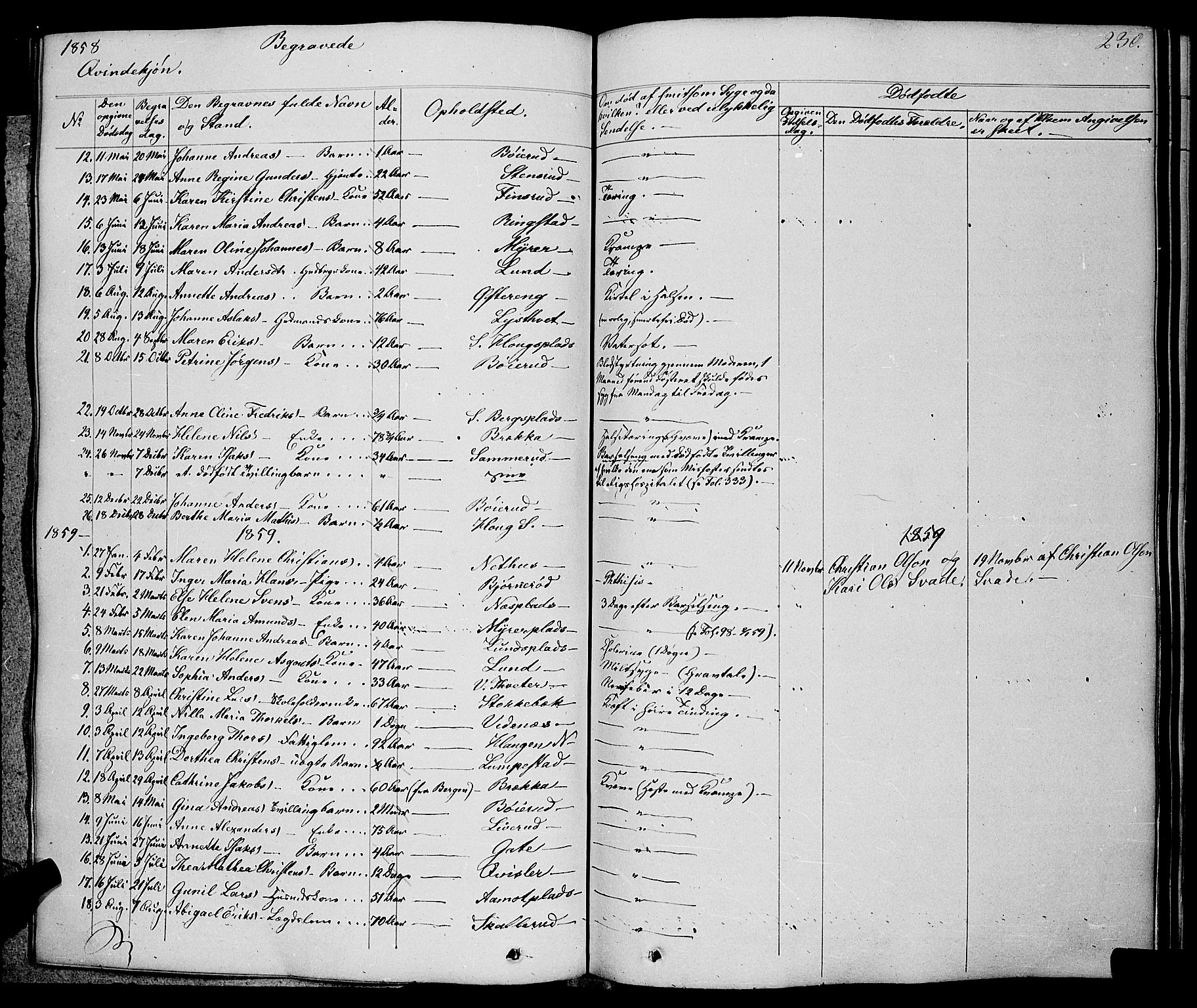 Skiptvet prestekontor Kirkebøker, AV/SAO-A-20009/F/Fa/L0006: Parish register (official) no. 6, 1839-1860, p. 230