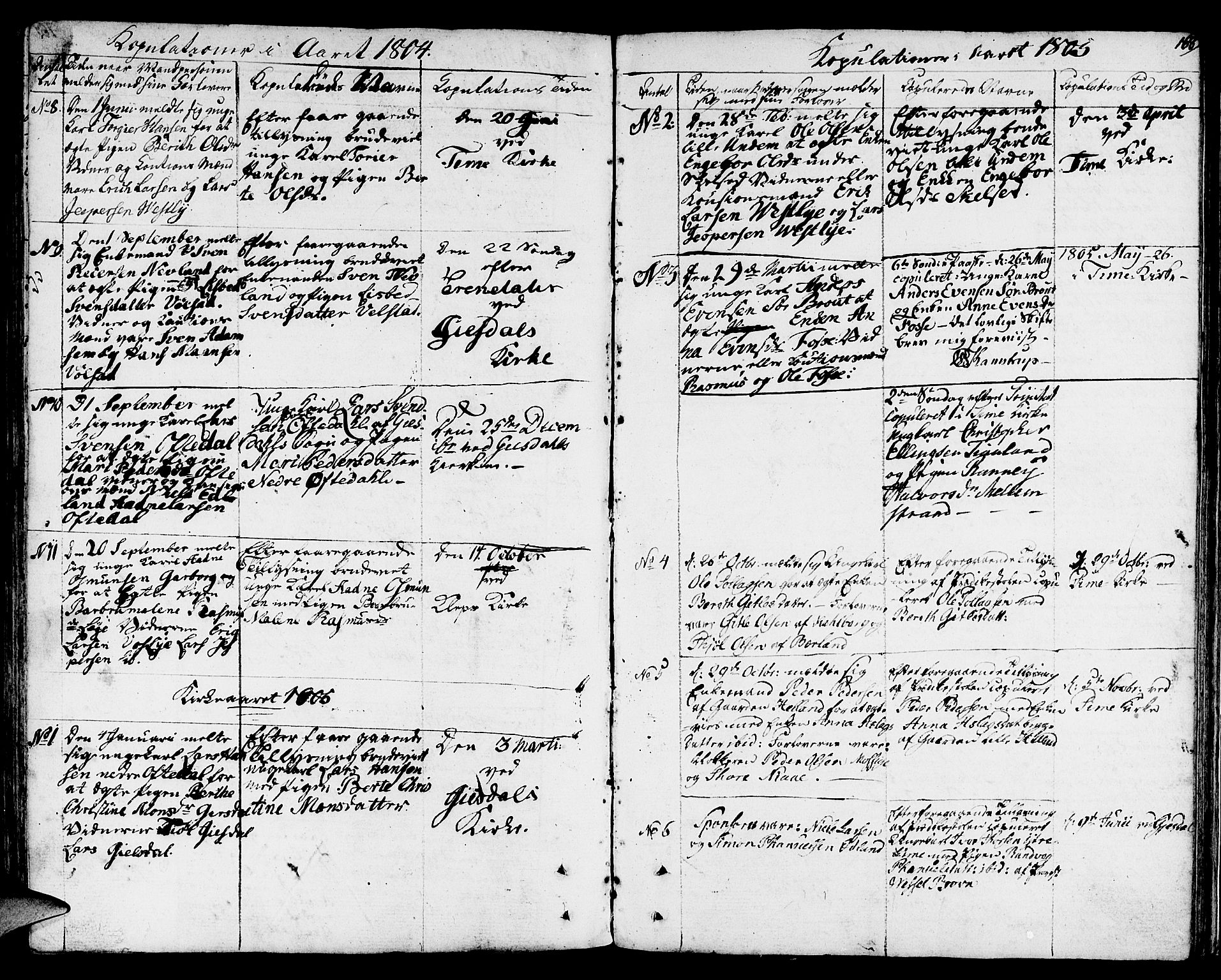 Lye sokneprestkontor, SAST/A-101794/001/30BA/L0002: Parish register (official) no. A 2, 1799-1817, p. 168